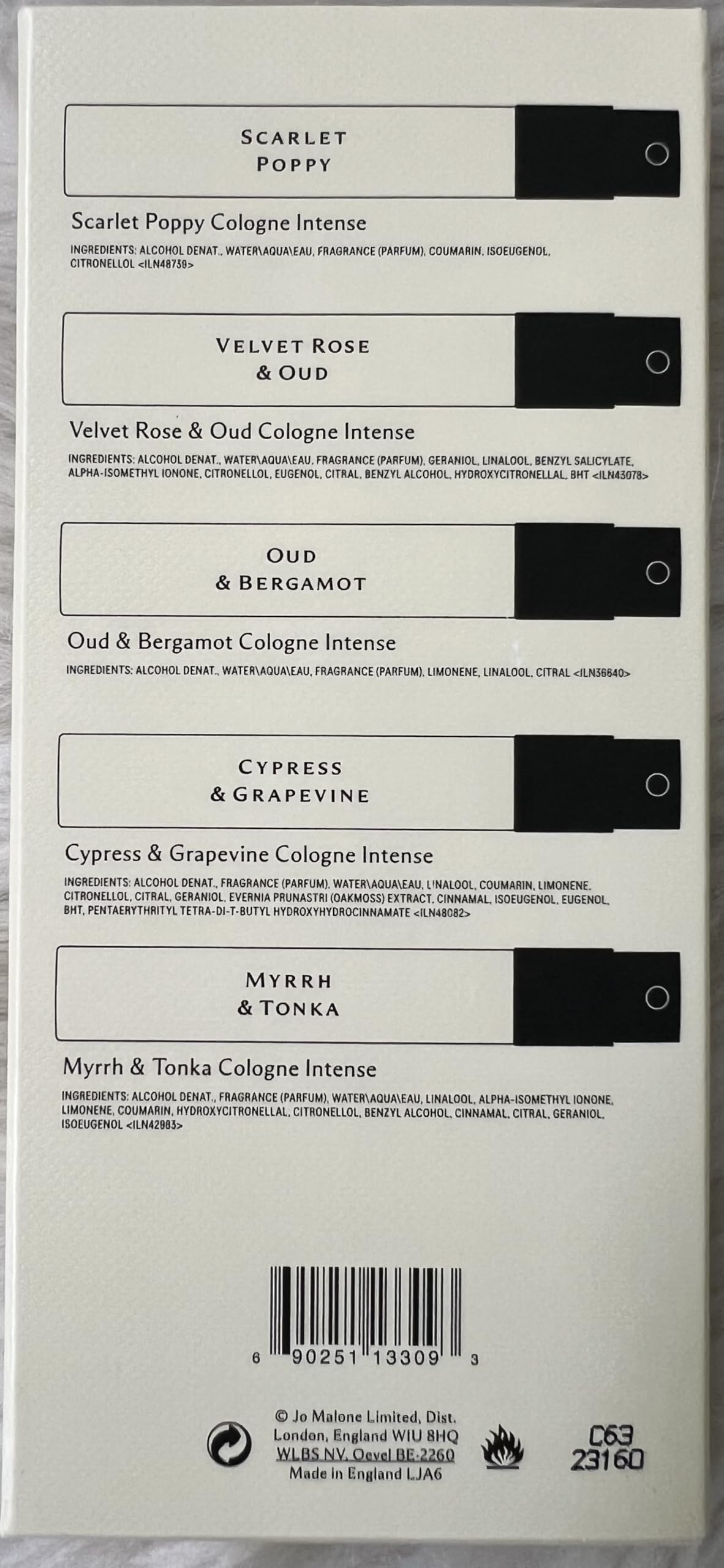 Foto 3 pulgar | Perfume Jo Malone Cologne Intense Discovery Collection, 5 X 1,5 Ml - Venta Internacional.