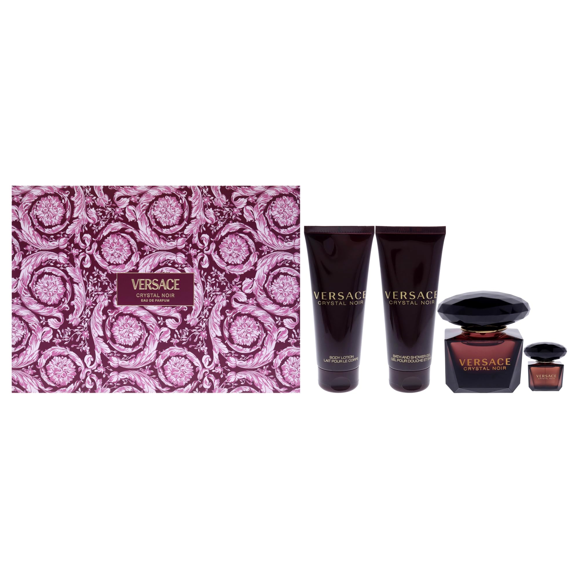 Foto 2 pulgar | Set De Regalo Perfume Versace Crystal Noir Para Mujer, 4 Piezas - Venta Internacional.