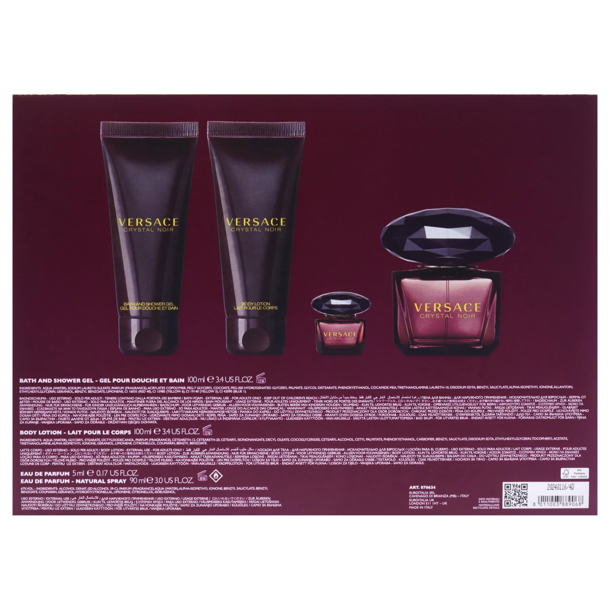 Foto 8 pulgar | Set De Regalo Perfume Versace Crystal Noir Para Mujer, 4 Piezas - Venta Internacional.