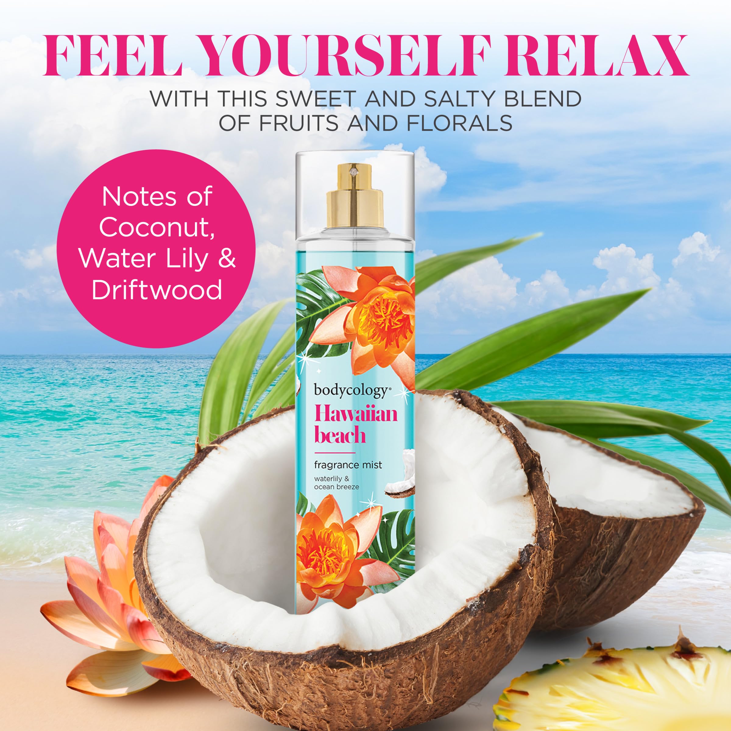 Foto 2 | Bruma Corporal Bodycology Hawaiian Beach de 240 ml de Larga Duración - Venta Internacional