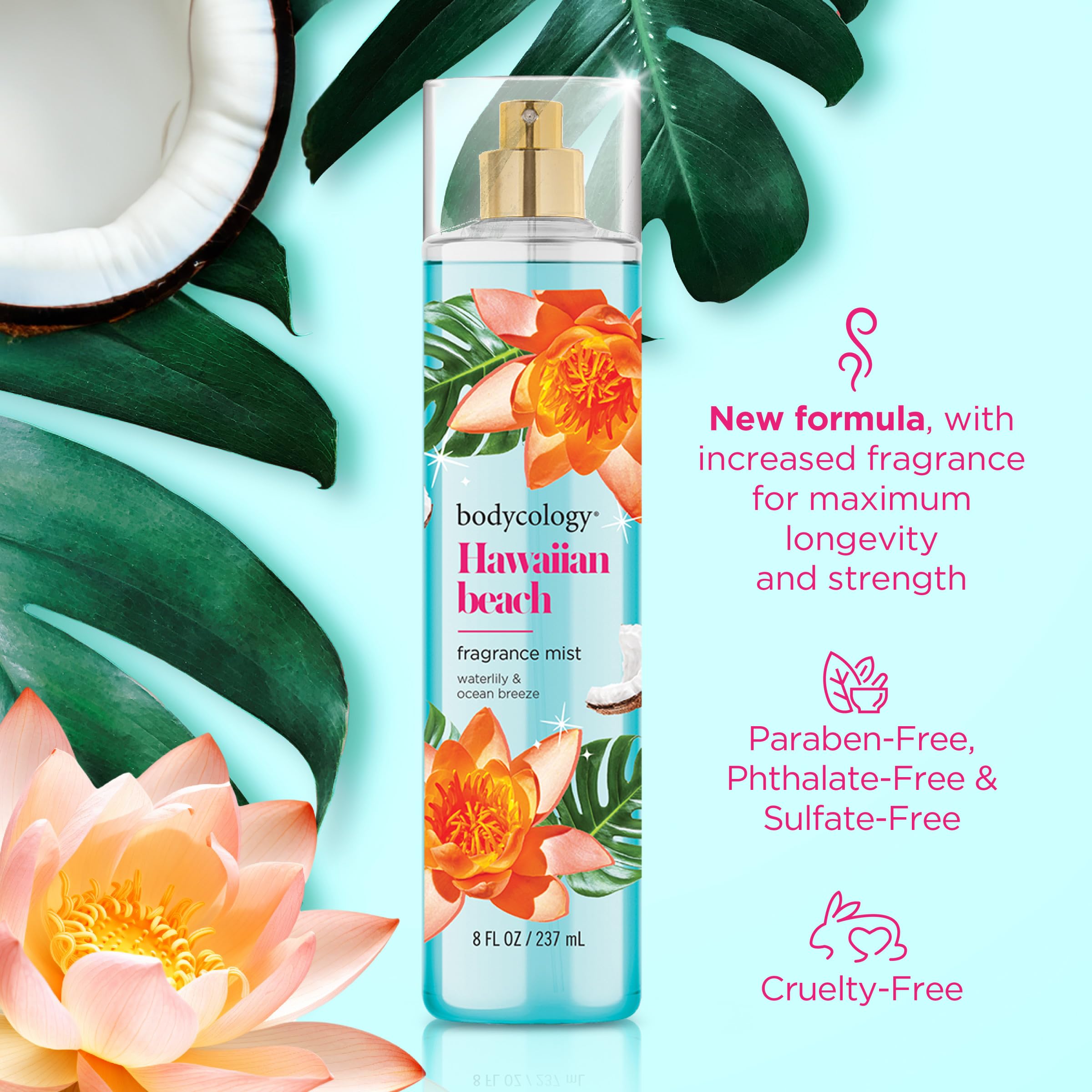 Foto 4 | Bruma Corporal Bodycology Hawaiian Beach de 240 ml de Larga Duración - Venta Internacional