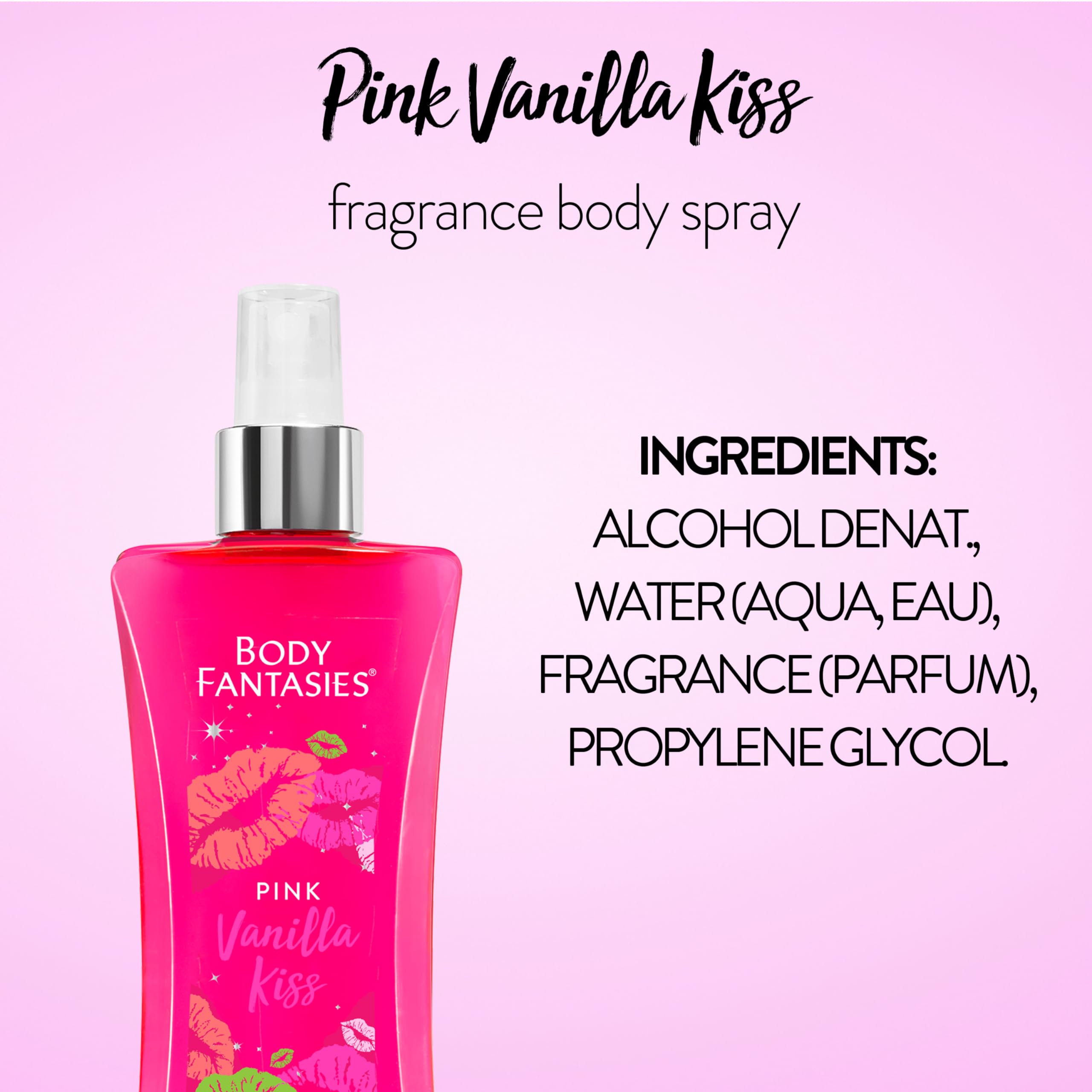 Foto 8 pulgar | Perfume Corporal Body Fantasies Pink Vanilla Kiss 236 Ml - Venta Internacional.