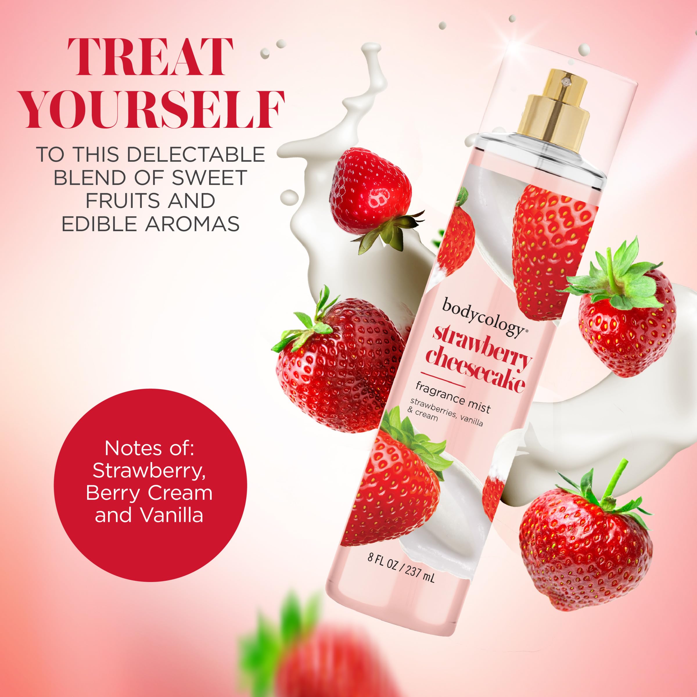 Foto 3 pulgar | Body Mist Bodycology Strawberry Cheesecake 237 ml - Venta Internacional.