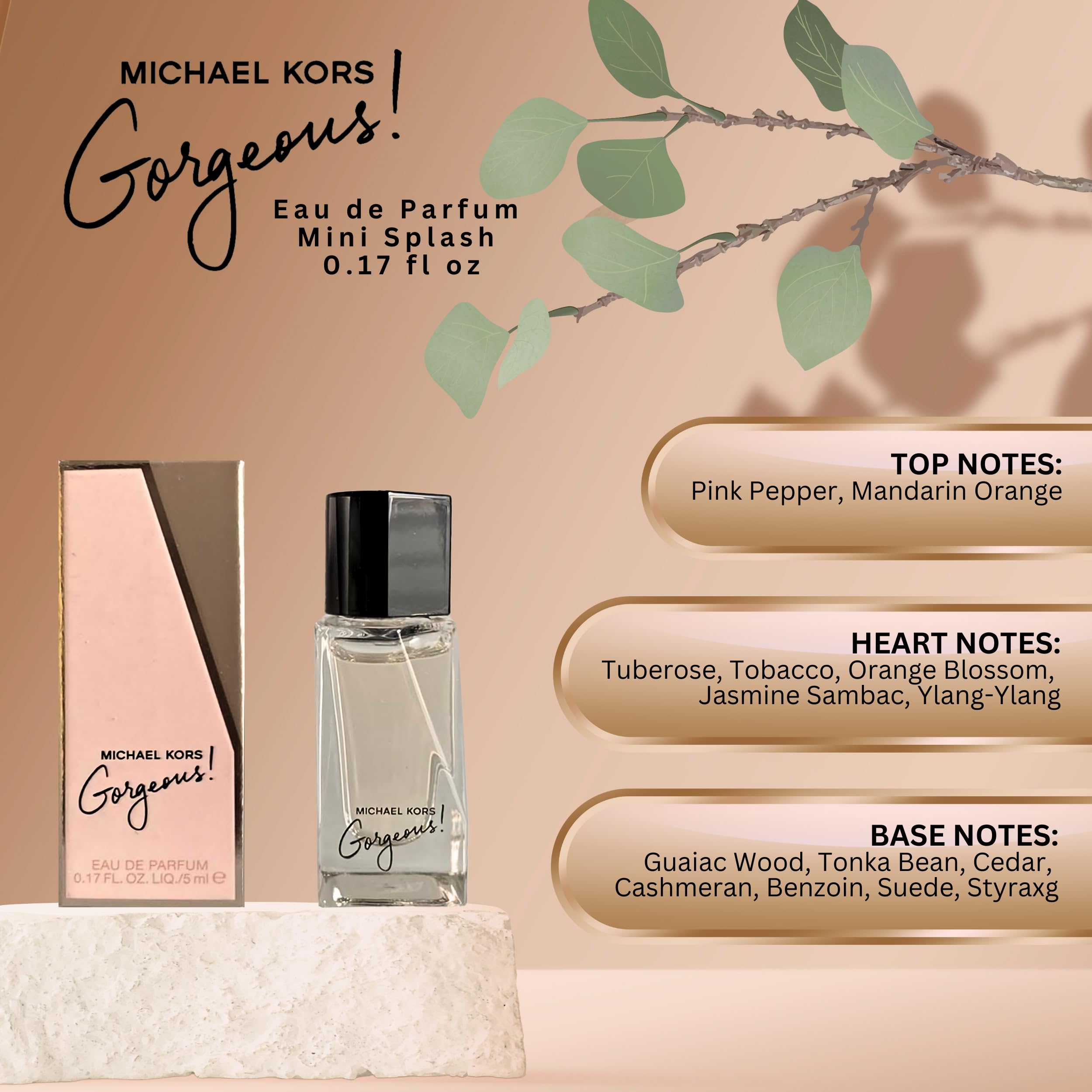 Foto 3 pulgar | Perfume Michael Kors Gorgeous Eau de Parfum Mini Splash 5 ml para Mujer - Venta Internacional