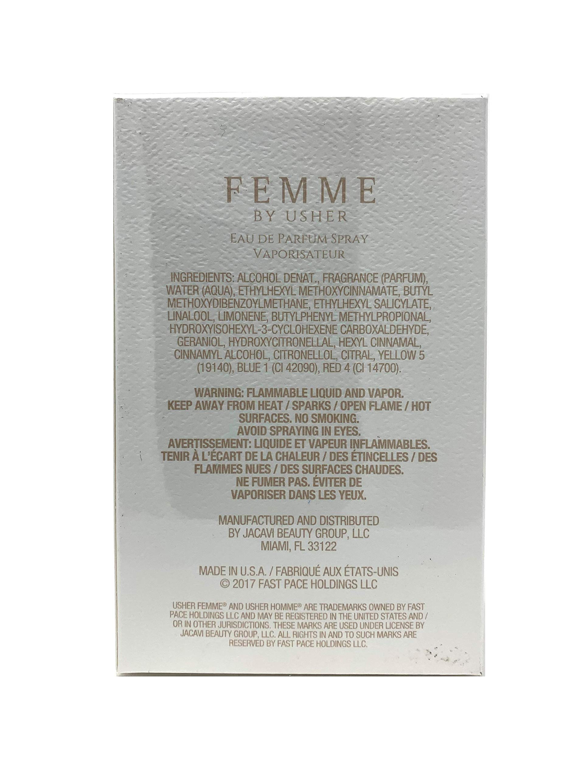 Foto 3 pulgar | Perfume Usher Femme Eau De Parfum Para Mujer, 100 Ml - Venta Internacional.