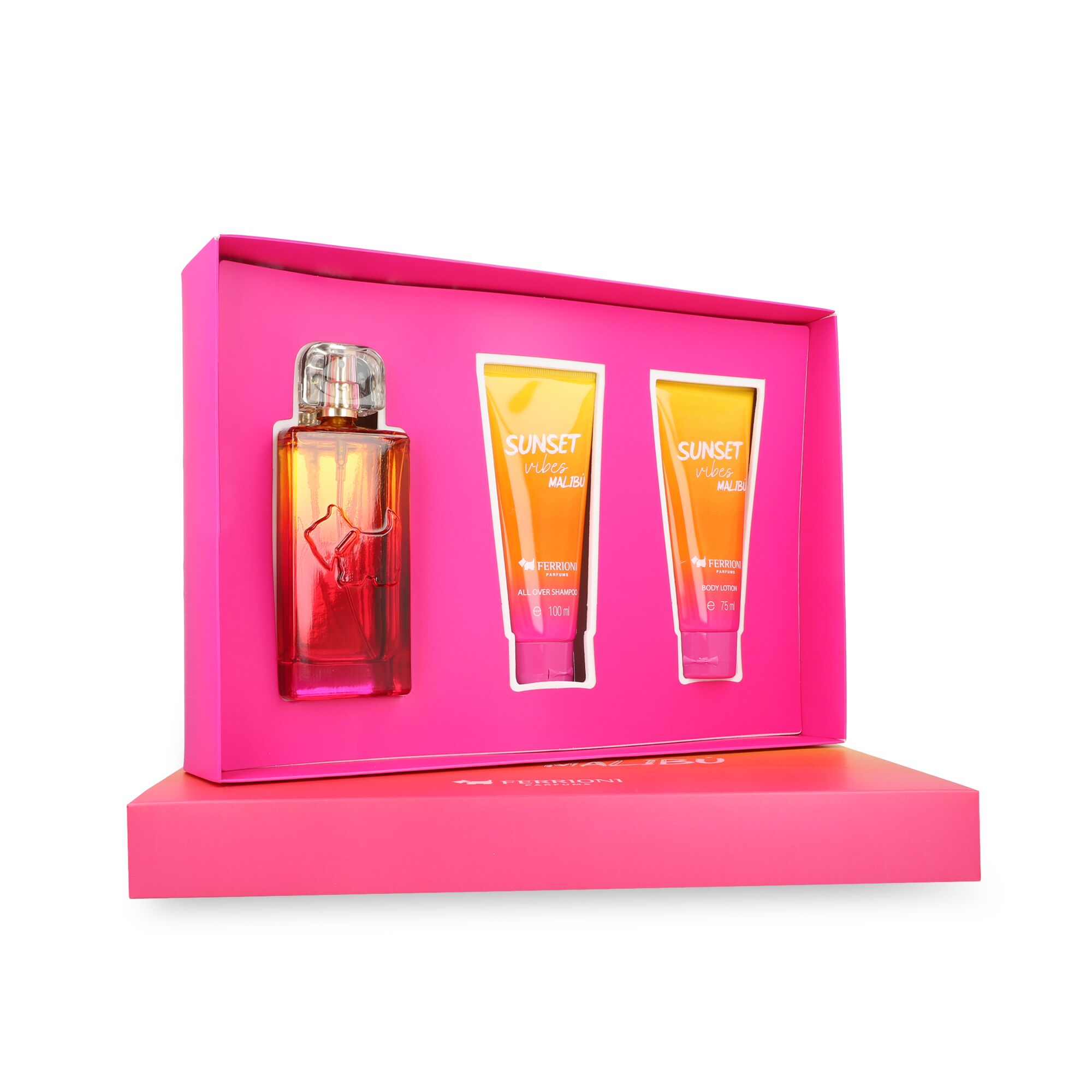 Foto 3 pulgar | Set Perfume Ferrioni Sunset Vibes Malibu 3 piezas para Mujer