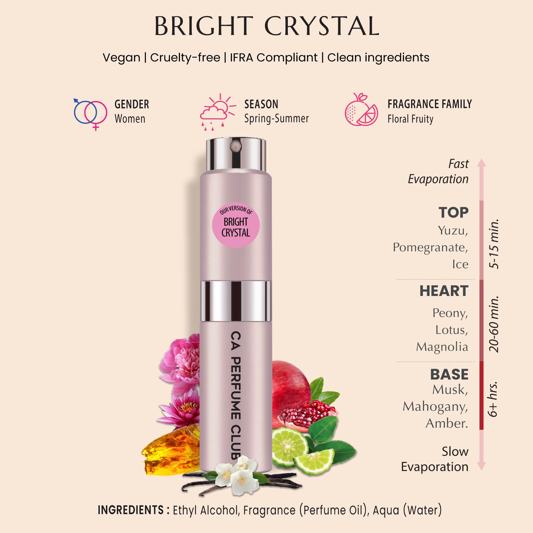 Foto 3 pulgar | Perfume Ca Perfume Bright Crystal Para Mujer, 8 Ml, Recargable - Venta Internacional.