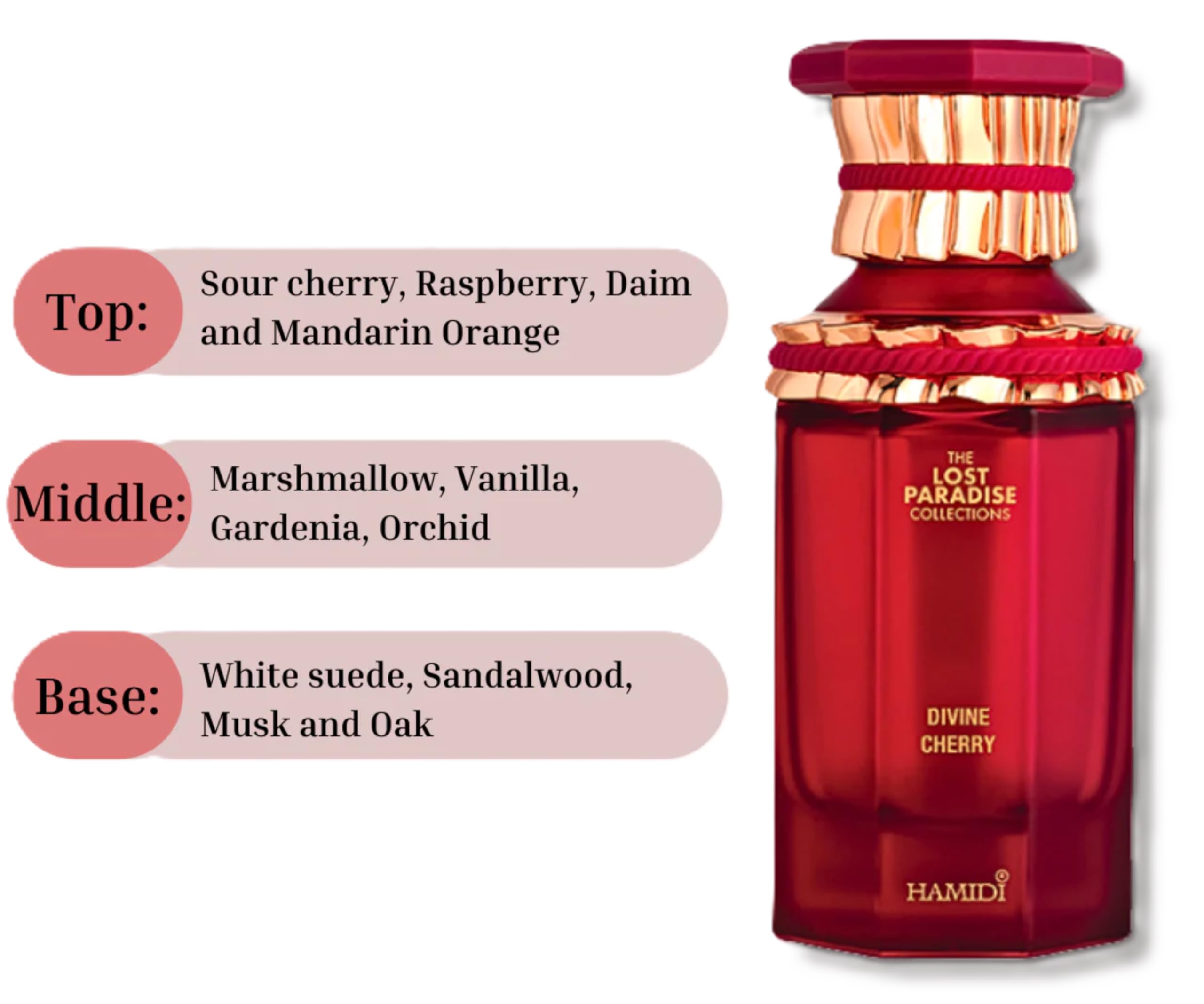 Foto 4 pulgar | Perfume Hamidi Lost Paradise Divine Cherry 100 Ml para Mujer - Venta Internacional