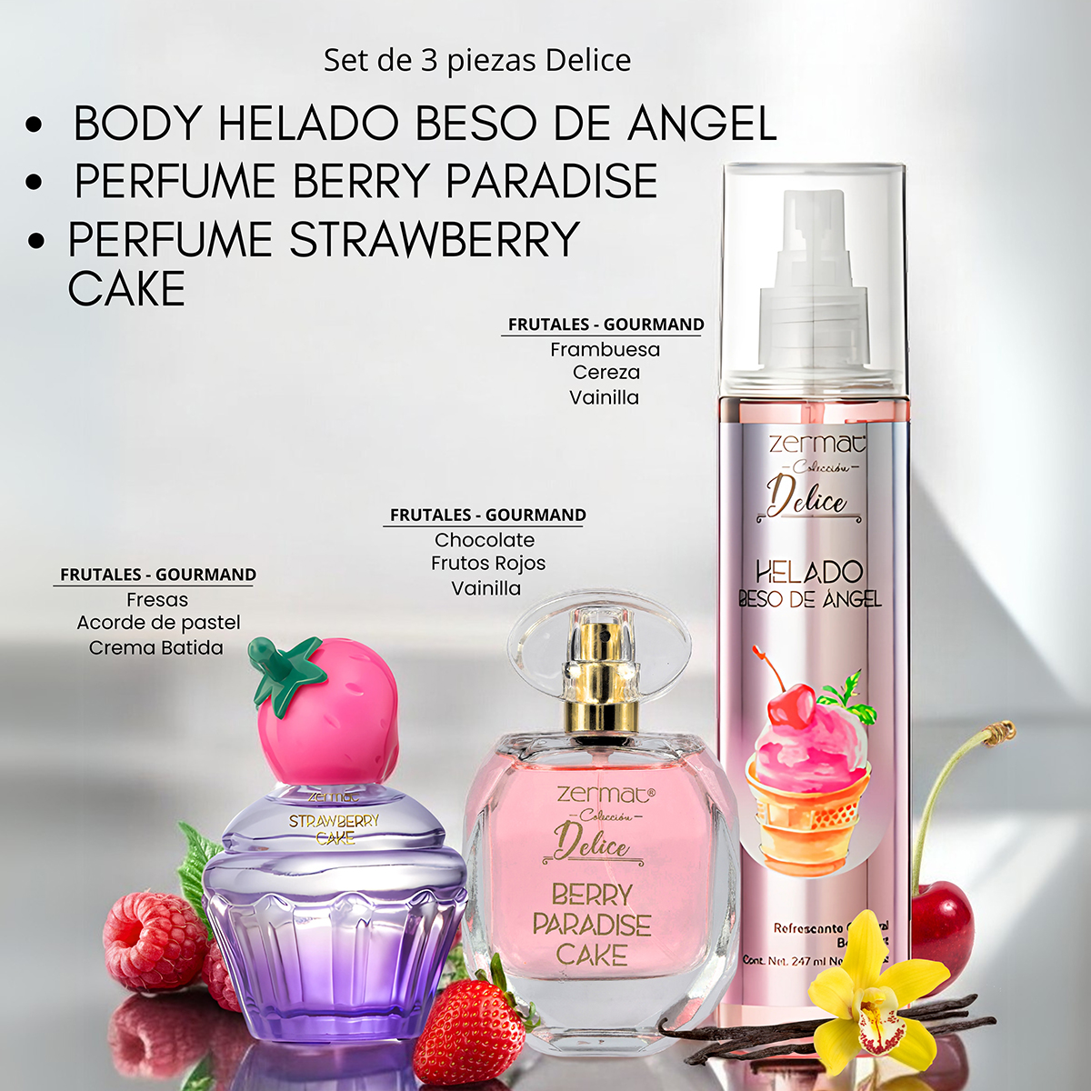 Foto 4 pulgar | Set 3 Perfumes Zermat Fragancia Dulce Gourmet para Mujer
