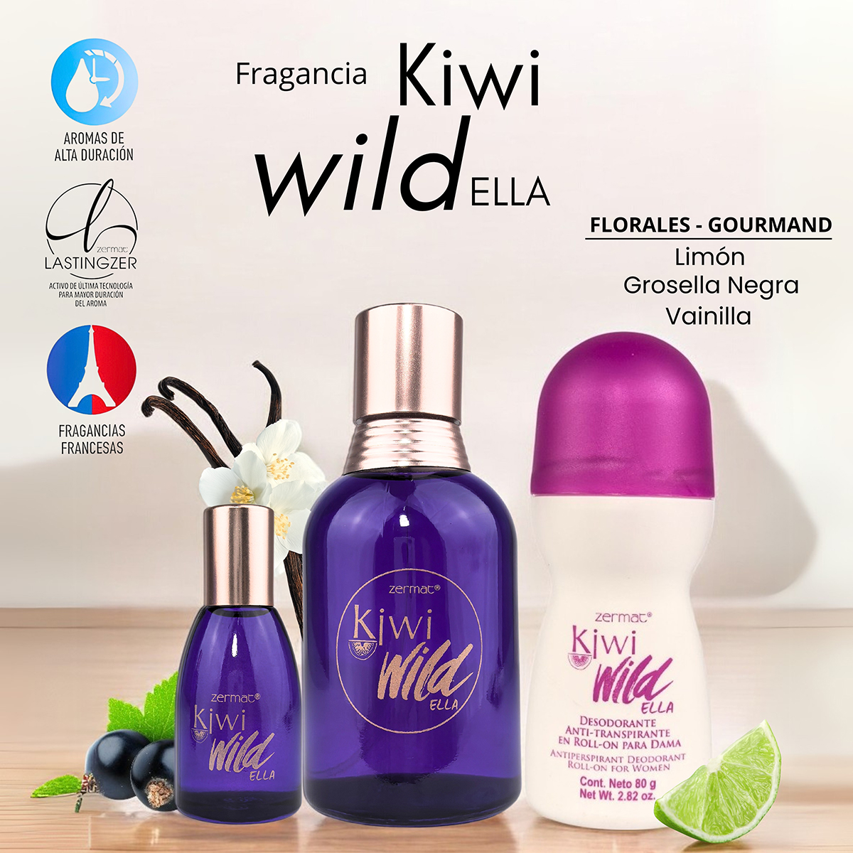 Foto 4 pulgar | Perfume Kiwi Wild Zermat Dama 135 Ml + Desodorante
