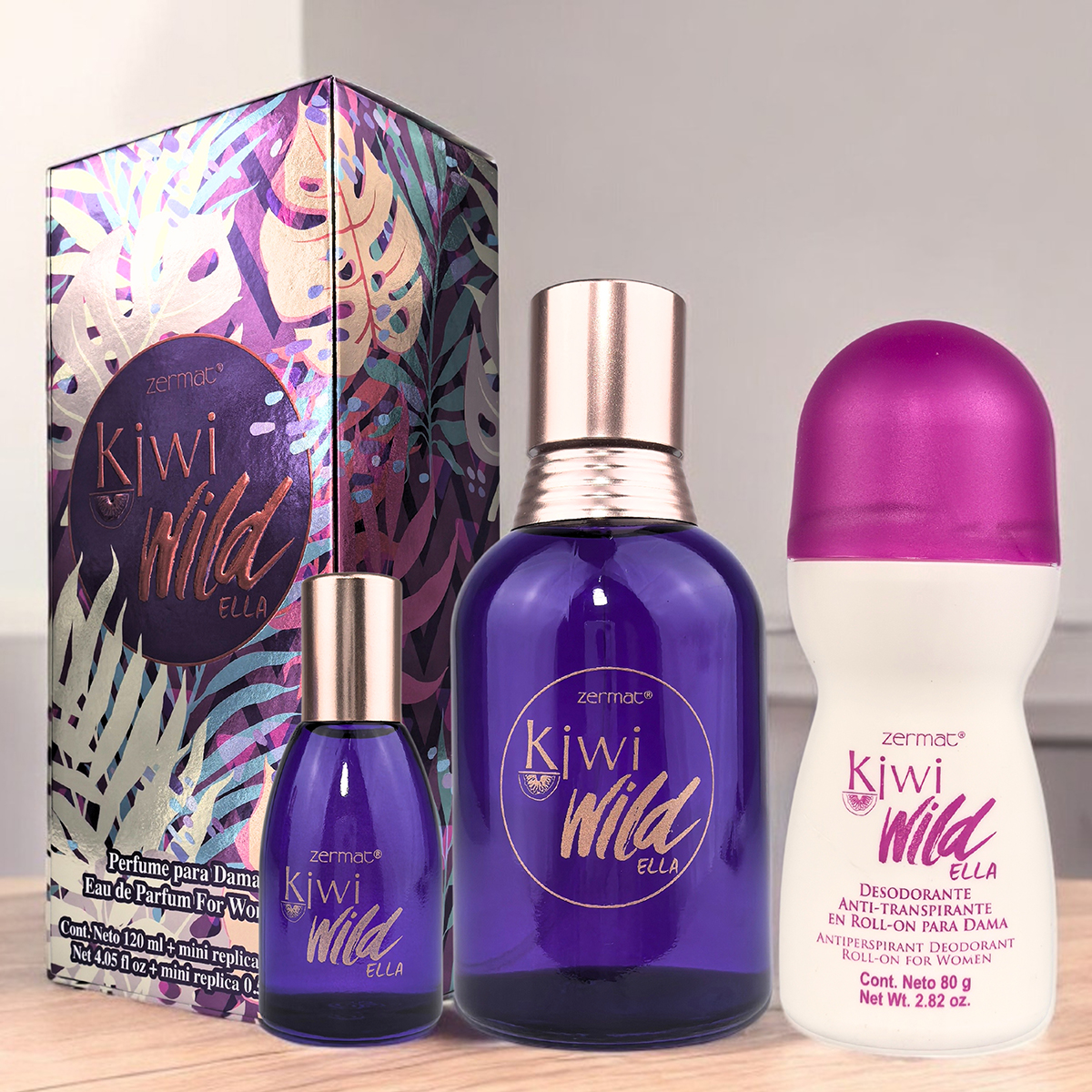 Foto 5 pulgar | Perfume Kiwi Wild Zermat Dama 135 Ml + Desodorante