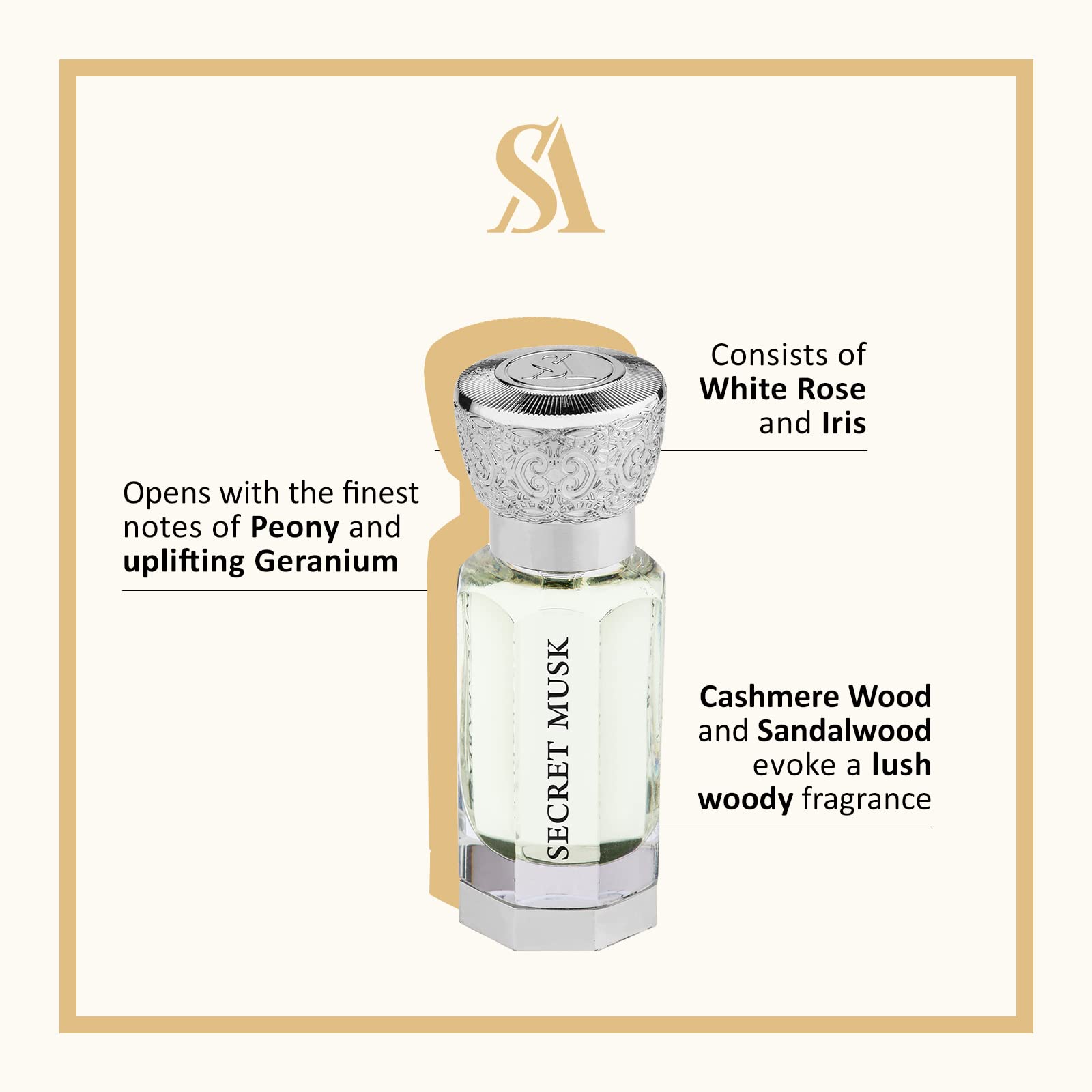 Foto 3 pulgar | Perfume Swiss Arabian Secret Musk Luxury 12 Ml Sin Alcohol - Venta Internacional