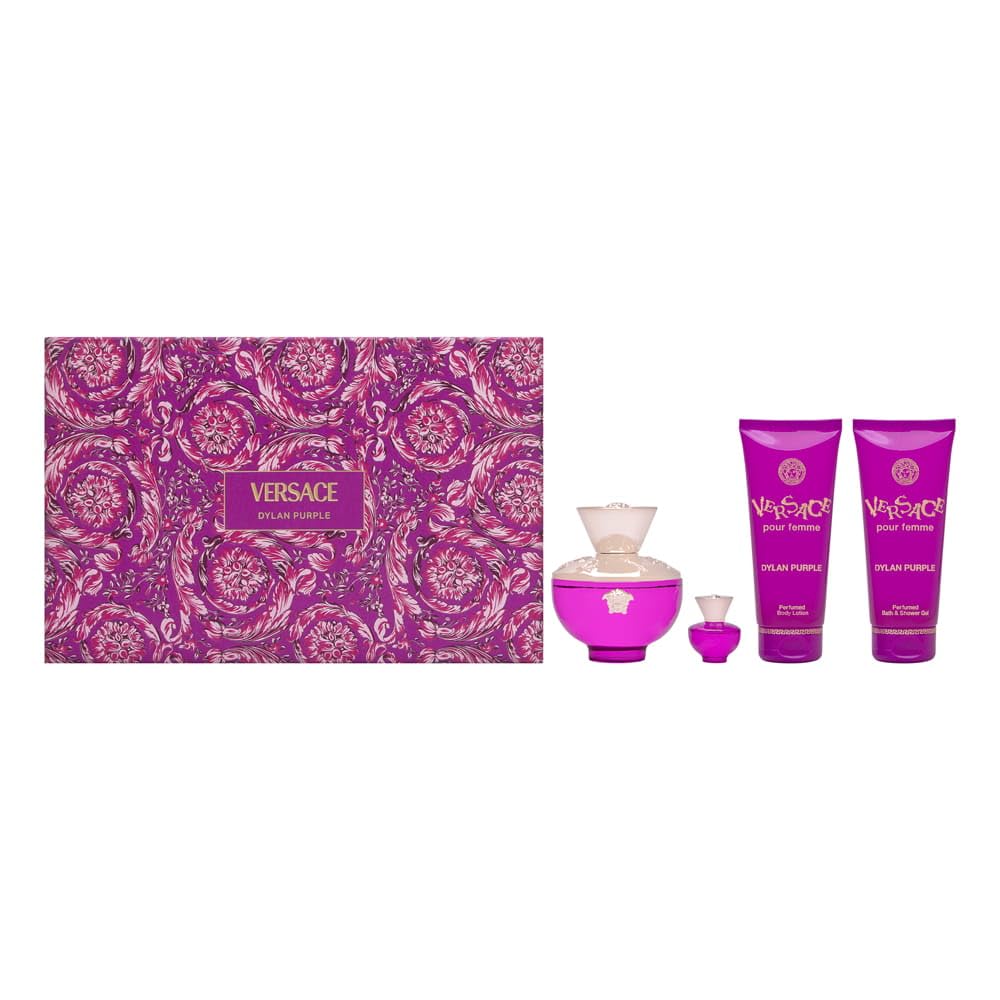 Set de Perfume Versace Dylan Purple Eau De Parfum 100 ml 4 Unidades - Venta Internacional