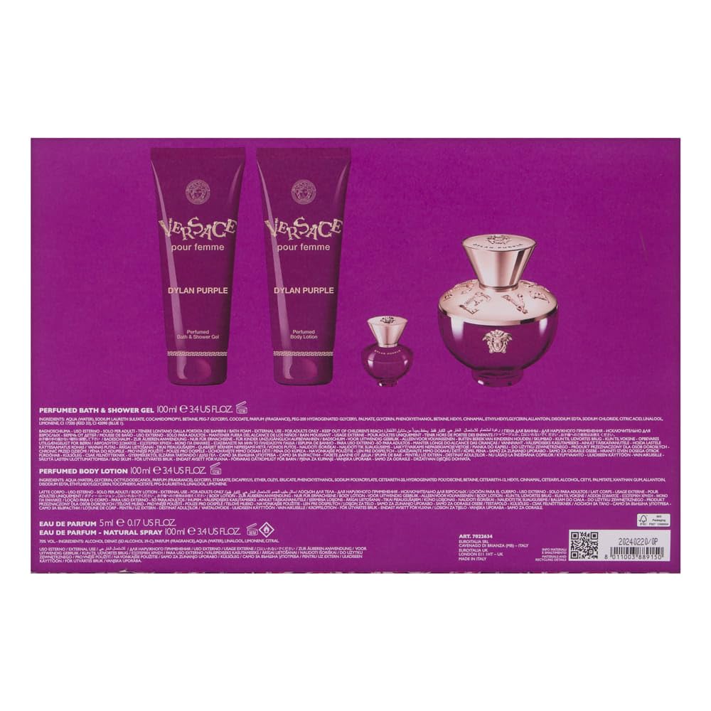 Foto 3 pulgar | Set de Perfume Versace Dylan Purple Eau De Parfum 100 ml 4 Unidades - Venta Internacional