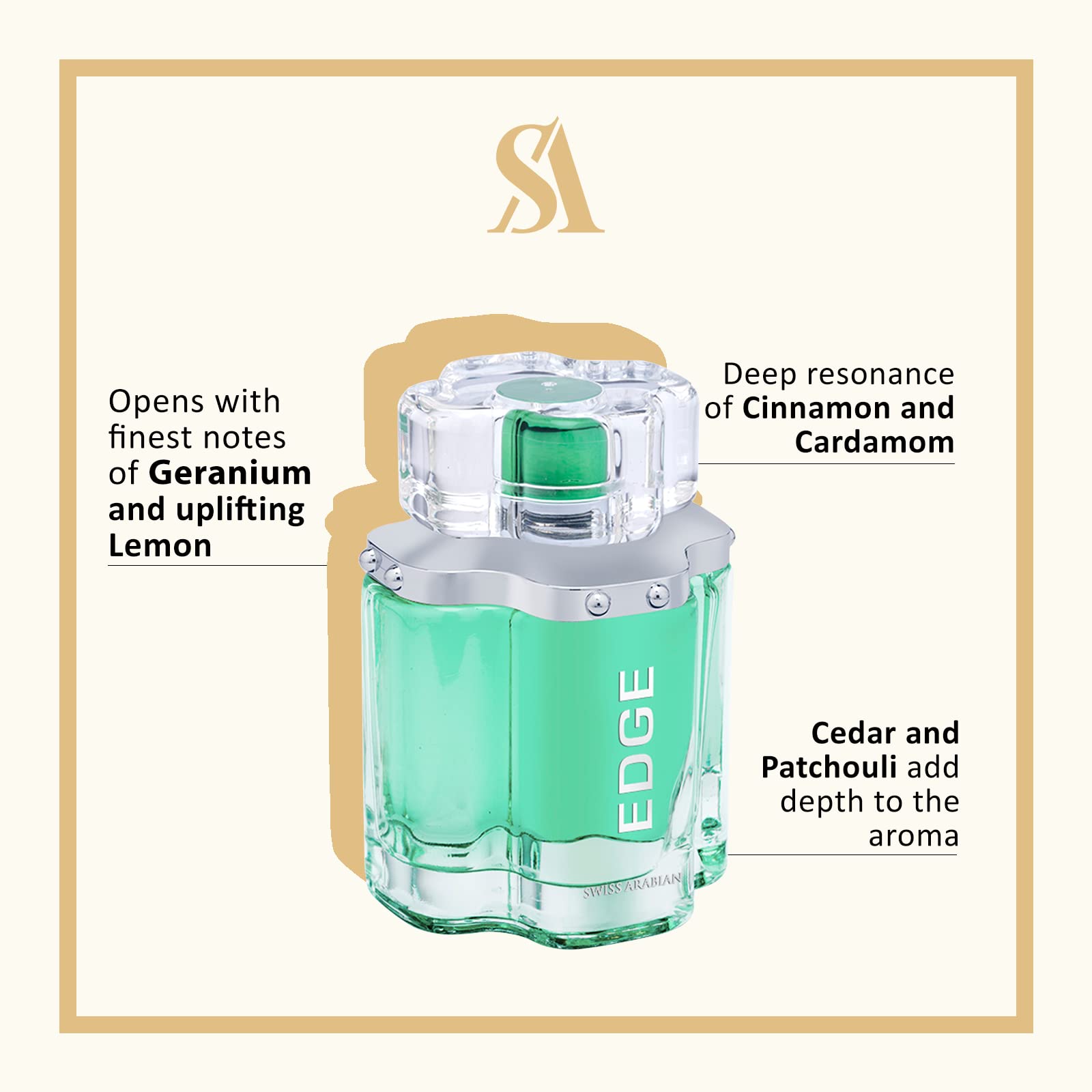 Foto 3 pulgar | Perfume Swiss Arabian Edge Eau De Parfum 100 Ml Para Hombre - Venta Internacional.