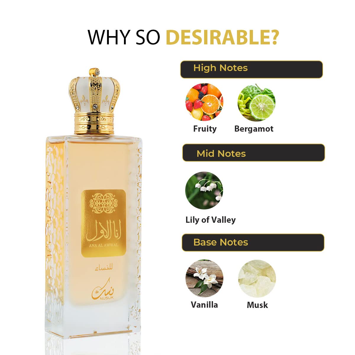 Foto 5 pulgar | Perfume Nusuk Ana Al Awwal Eau De Parfum Para Mujer, 100 Ml - Venta Internacional.