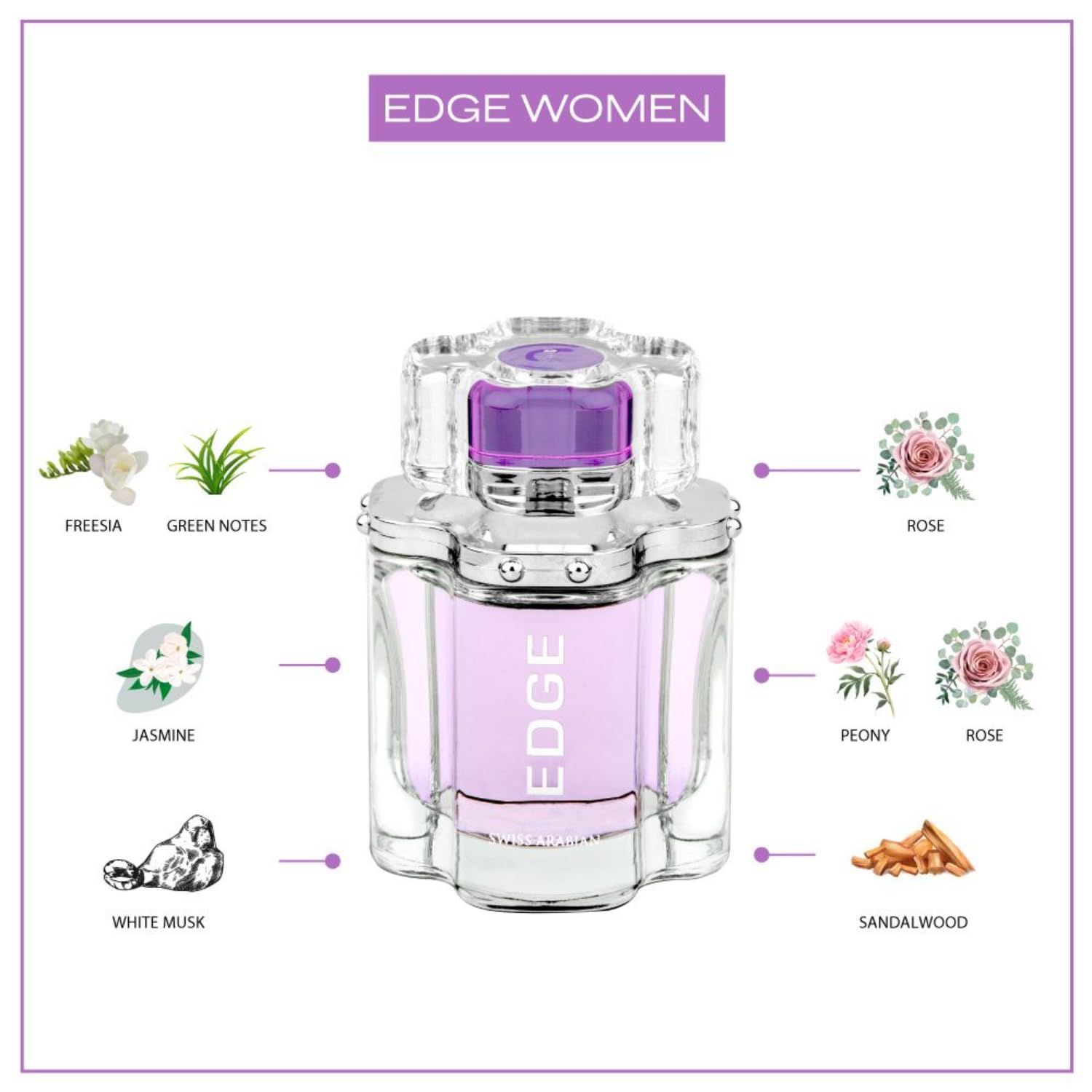 Foto 5 pulgar | Perfume Swiss Arabian Edge Eau De Parfum para Mujer 100 ml - Venta Internacional