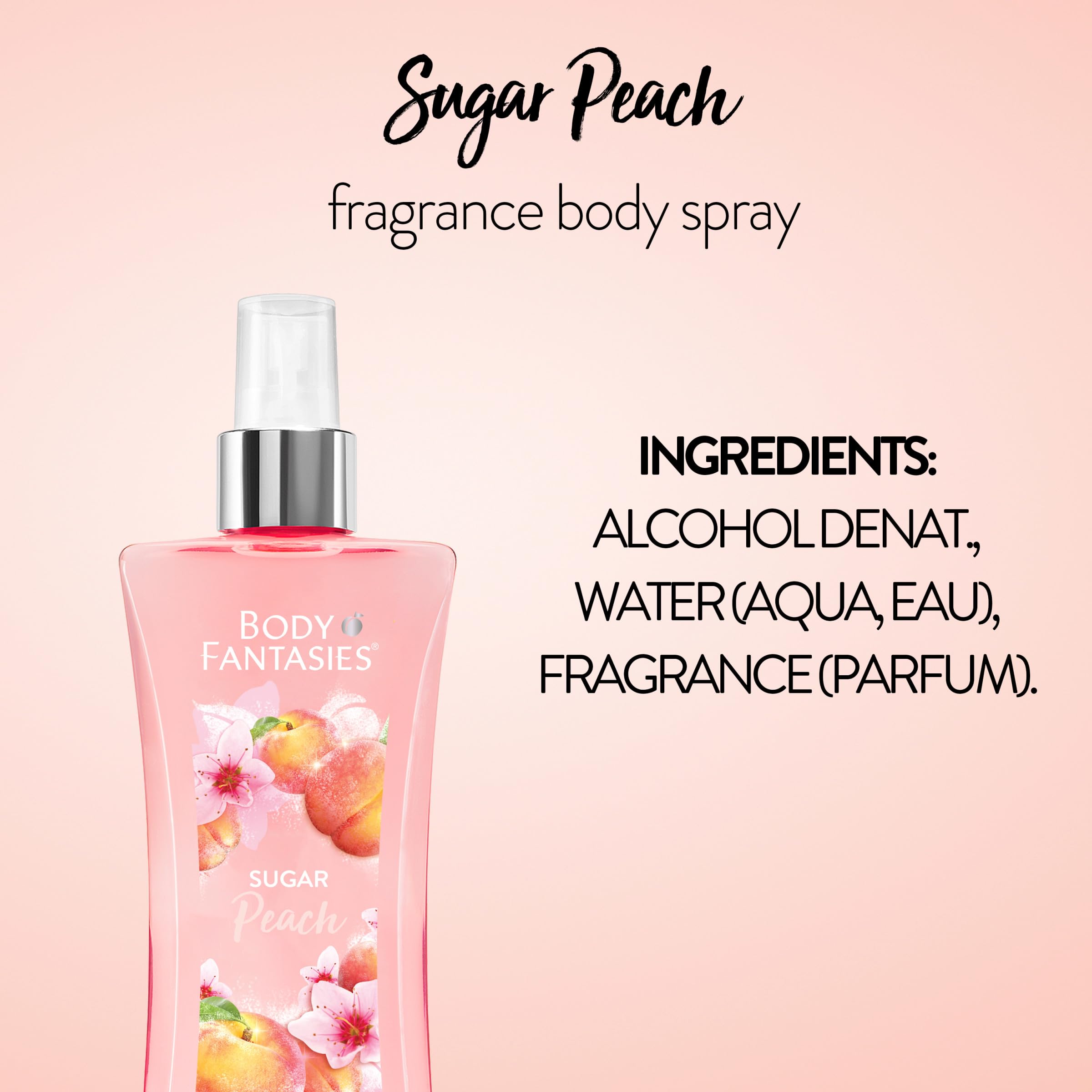Foto 8 pulgar | Spray Corporal Body Fantasies Signature Sugar Peach 240 Ml - Venta Internacional.