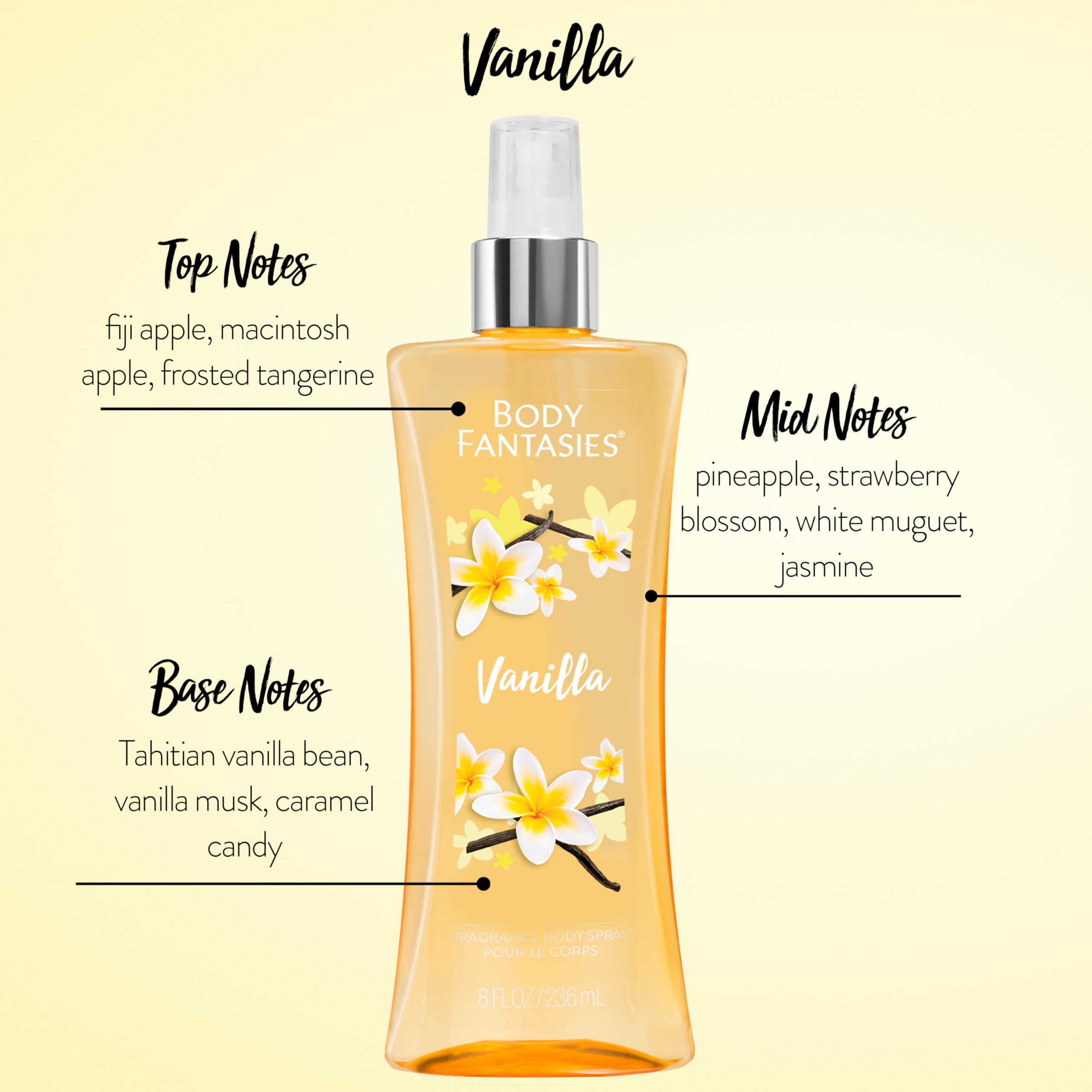 Foto 3 pulgar | Perfume Corporal Body Fantasies Vanilla 236ml - Venta Internacional.