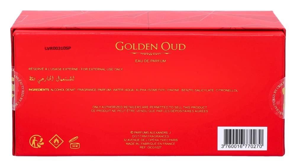 Foto 8 pulgar | Perfume Alexandre J Golden Oud Eau De Parfum Para Mujer, 100 Ml - Venta Internacional.