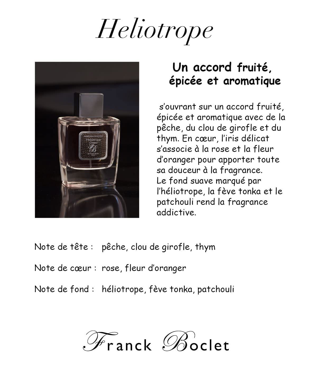 Foto 3 pulgar | Perfume Franck Boclet Heliotrope Eau De Parfum, 100 Ml, Para Unisex - Venta Internacional.