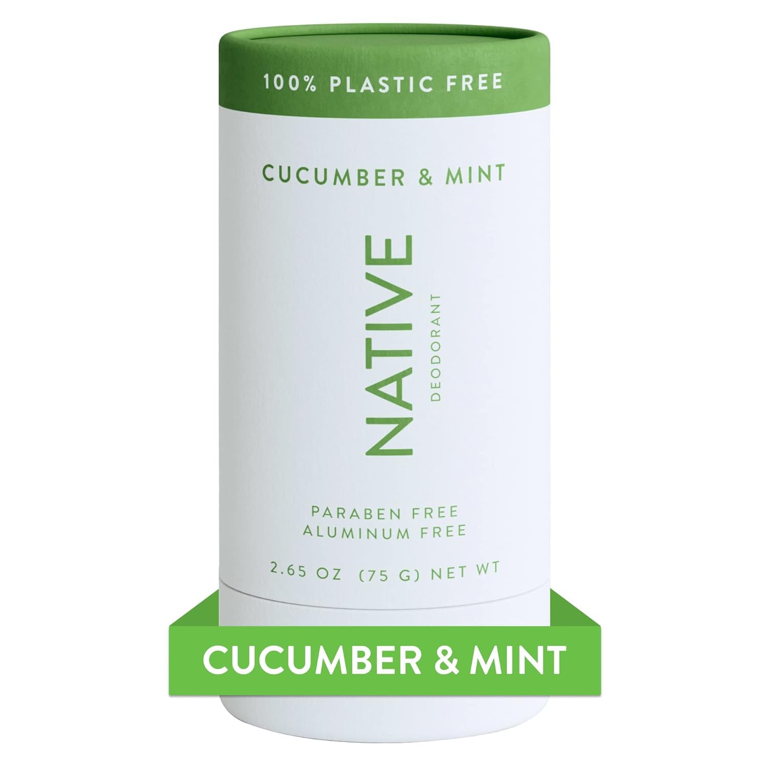 Desodorante Nativo, Libre De Plástico, 72 Horas, Control De Olores, Pepino Y Menta - Venta Internacional.