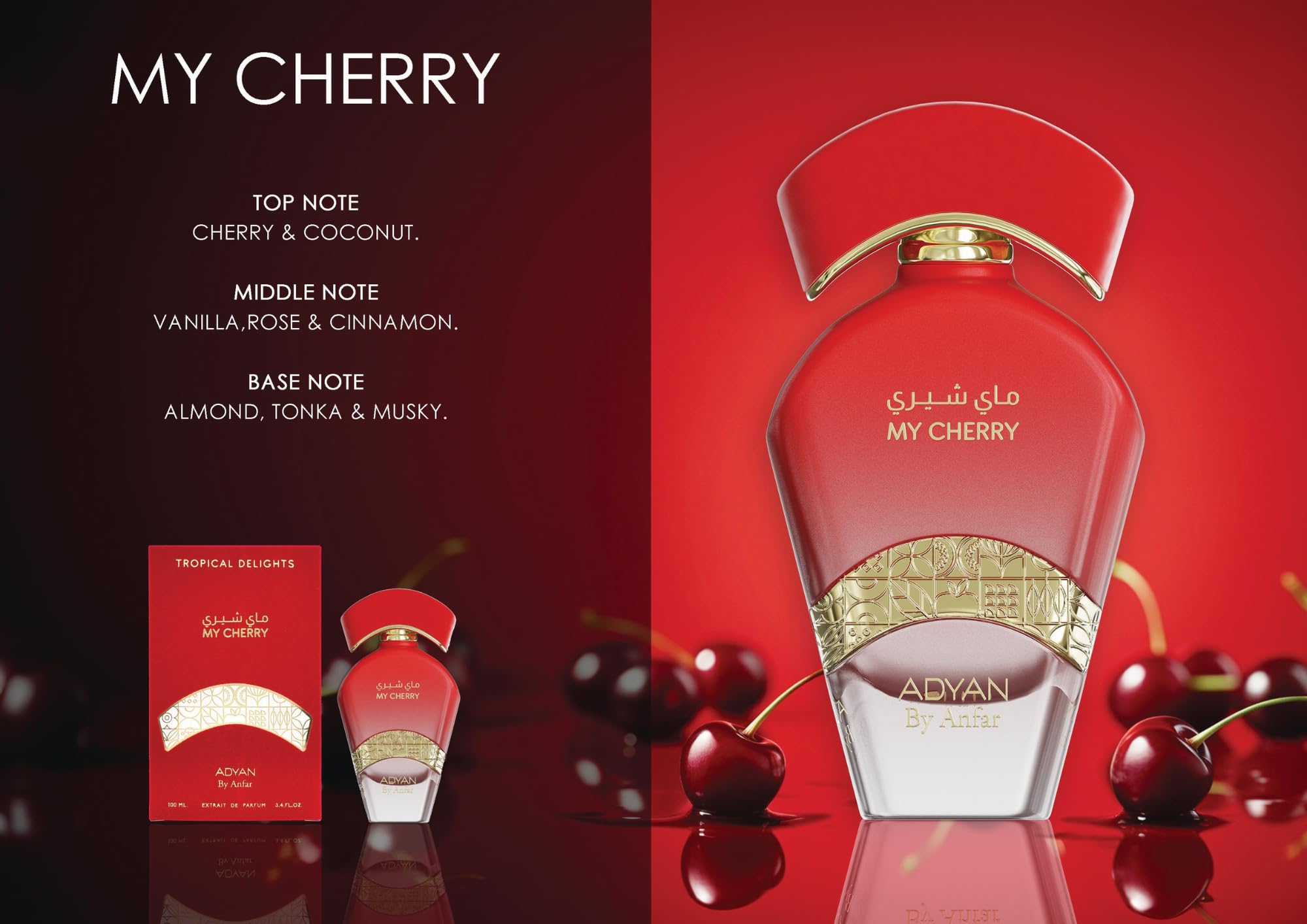 Foto 4 pulgar | Perfume Adyan My Cherry Extrait De Parfum Tropical, 100 Ml - Venta Internacional.