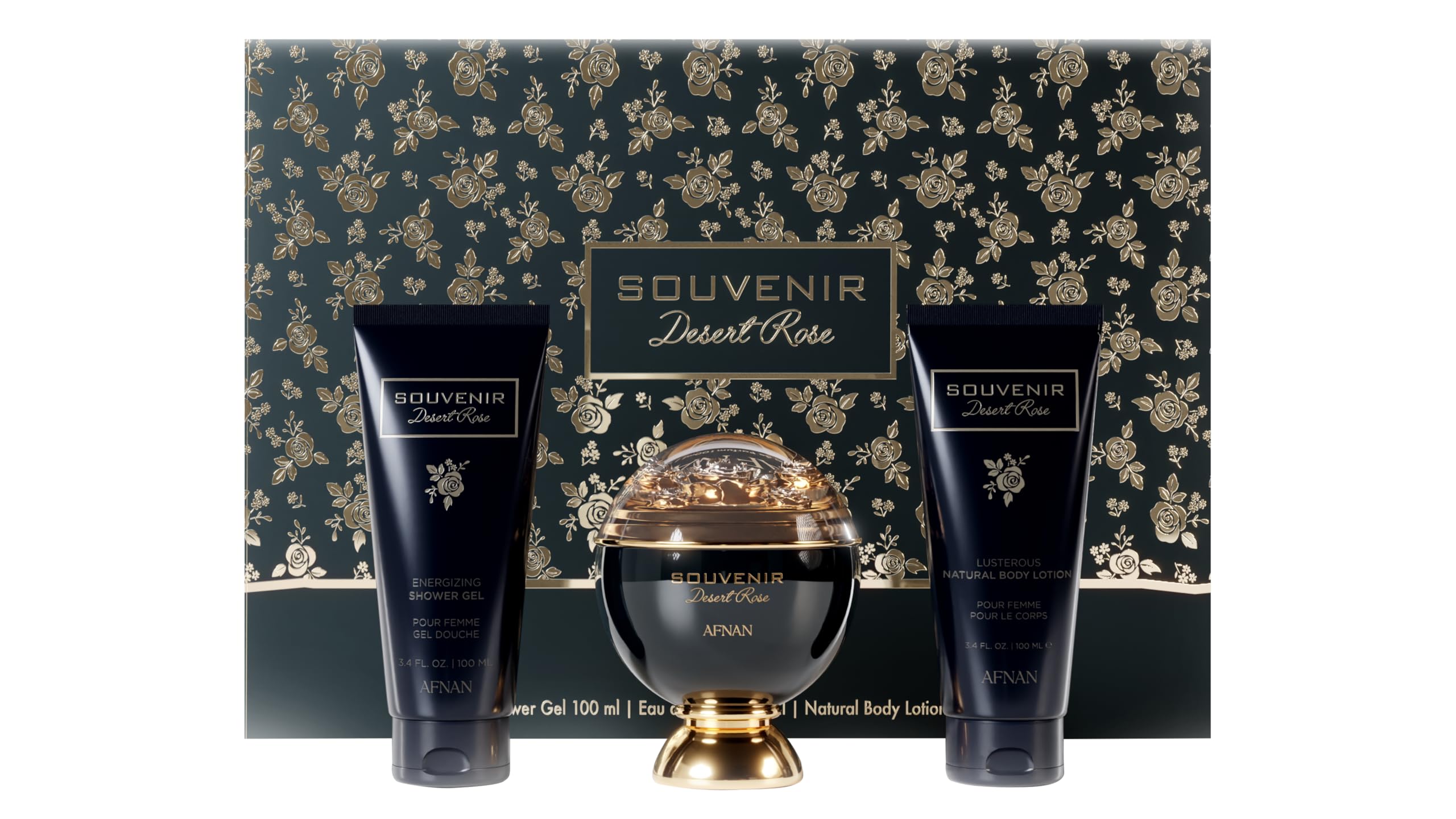 Set De Perfume De Regalo Afnan Souvenir Desert Rose Eau De Parfum, 100 Ml - Venta Internacional.