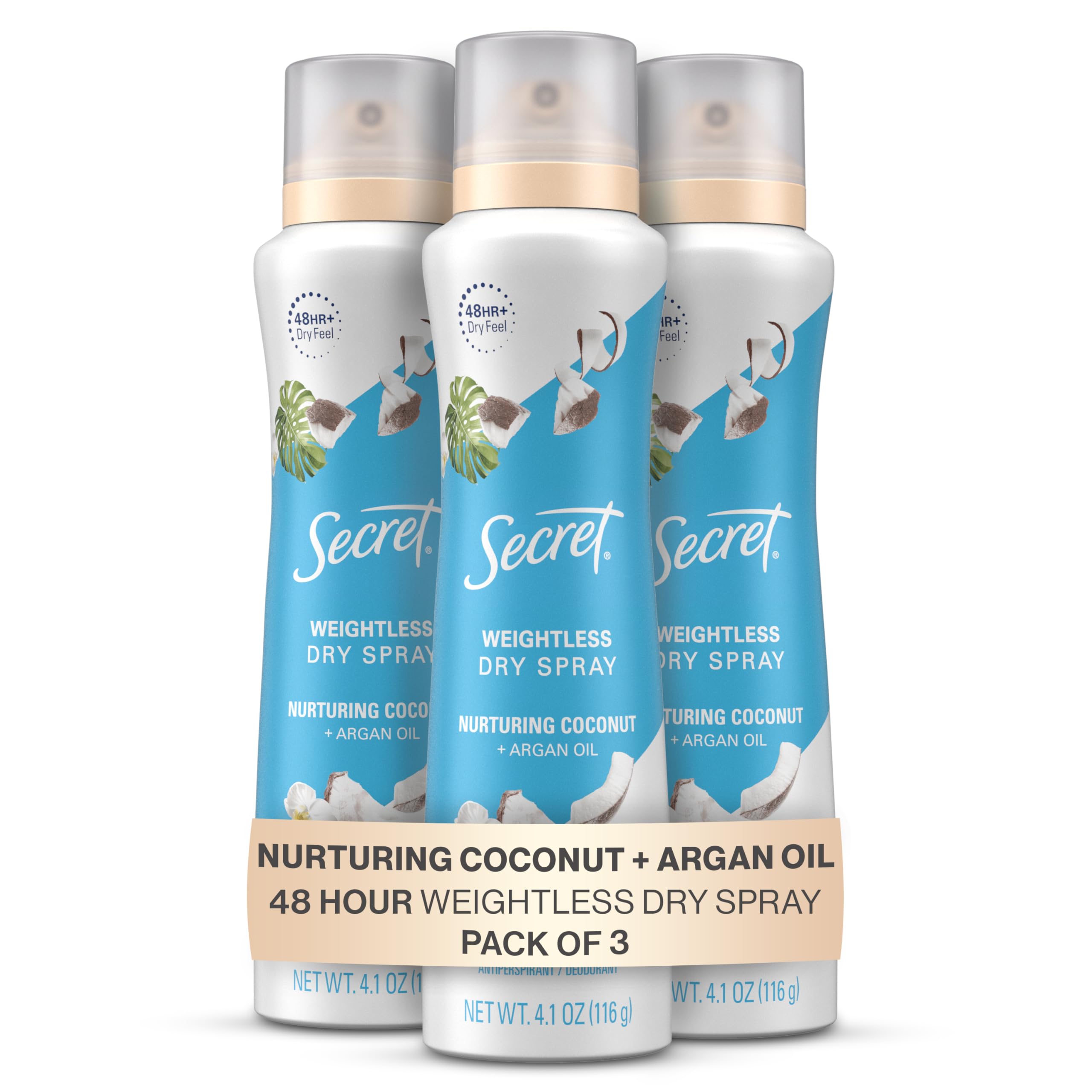 Desodorante Antitranspirante Secret Dry Spray Nurturing Coconut - Venta Internacional.