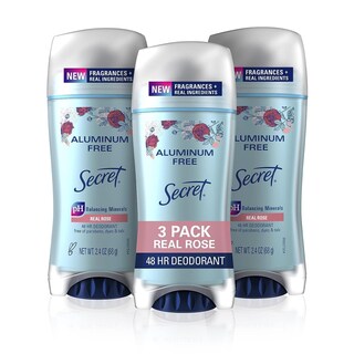 Foto 1 | Desodorante Secret Sin Aluminio, Sin Aroma A Rosas, 70 Ml, Para Mujer, X3 - Venta Internacional.