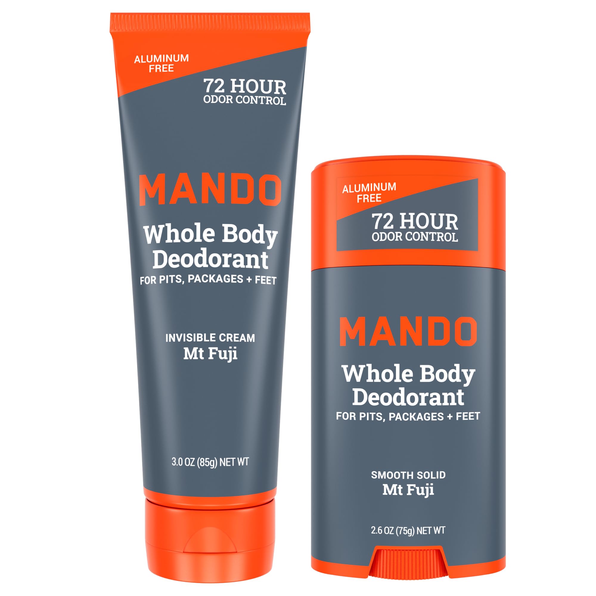 Desodorante Mando, Crema Invisible Para Todo El Cuerpo, Tubo De 90 Ml Y Barra Sólida De 75 G - Venta Internacional.