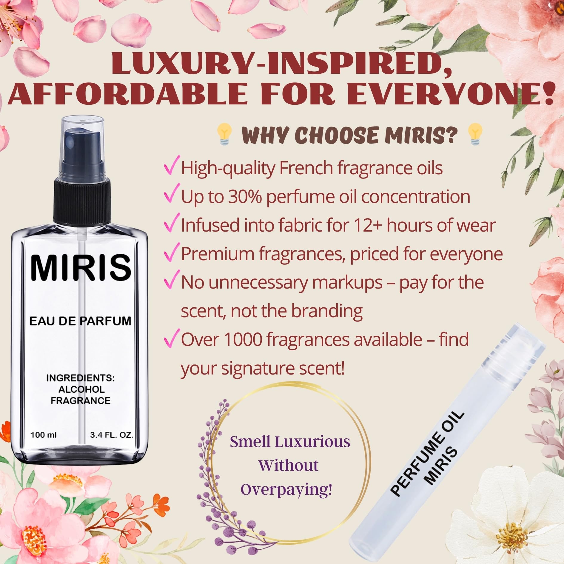 Foto 3 pulgar | Perfume Miris Inspired Eau De Parfum 100 Ml Para Mujer - Venta Internacional.
