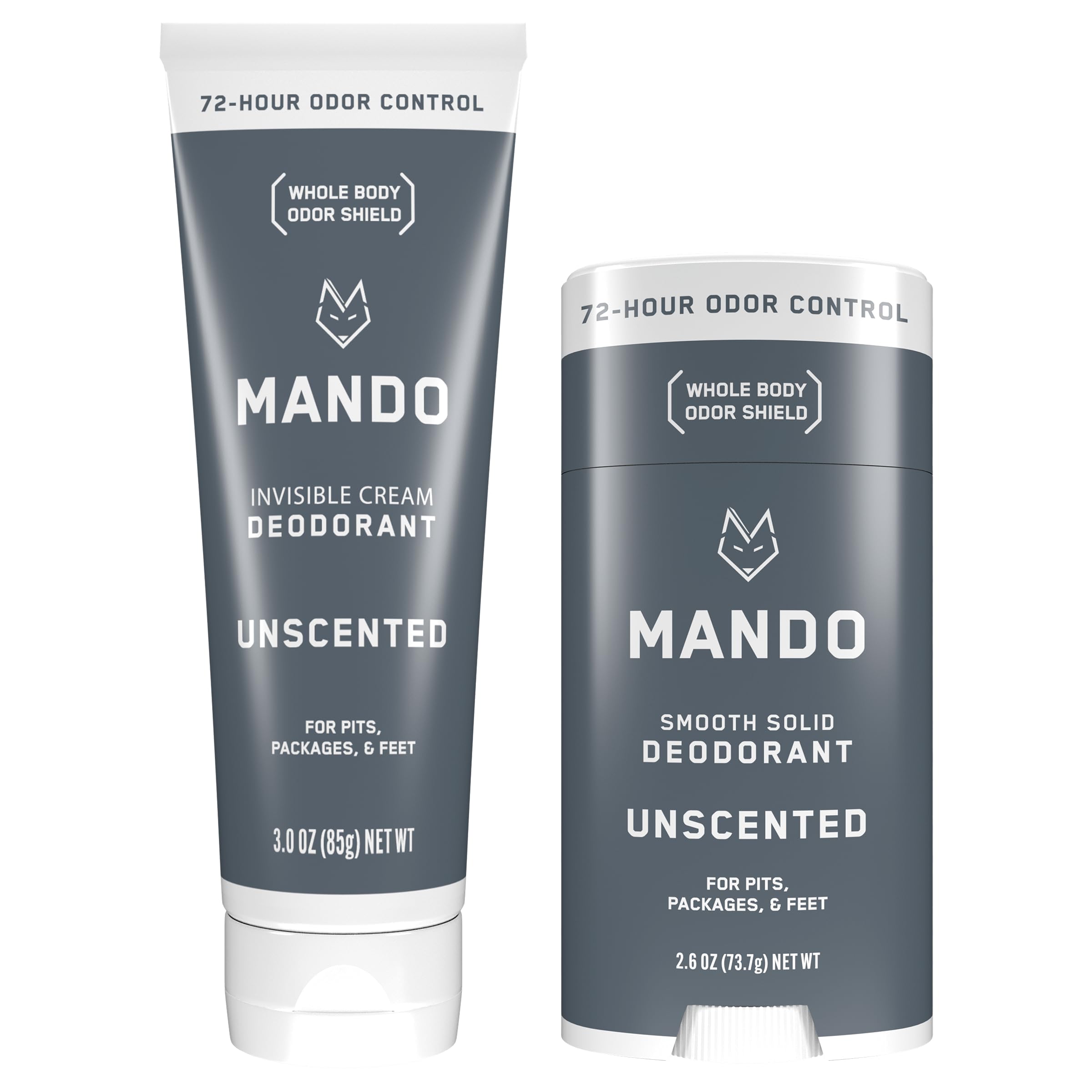 Desodorante Mando, Crema Invisible Para Todo El Cuerpo, Tubo De 90 Ml Y Barra De 75 G - Venta Internacional.