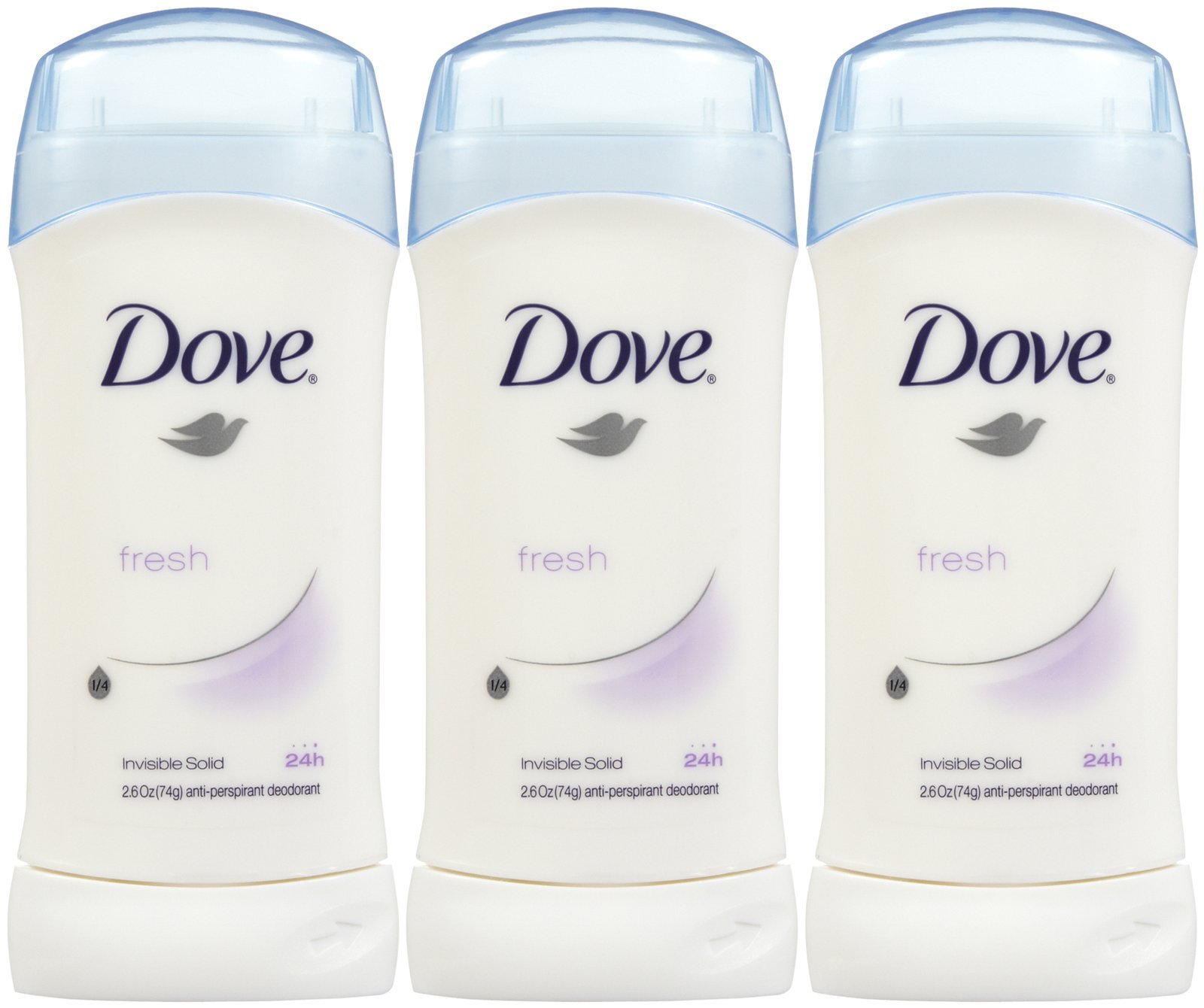 Desodorante Dove Invisible Solid Fresh, 74 G, 3 Barras - Venta Internacional.