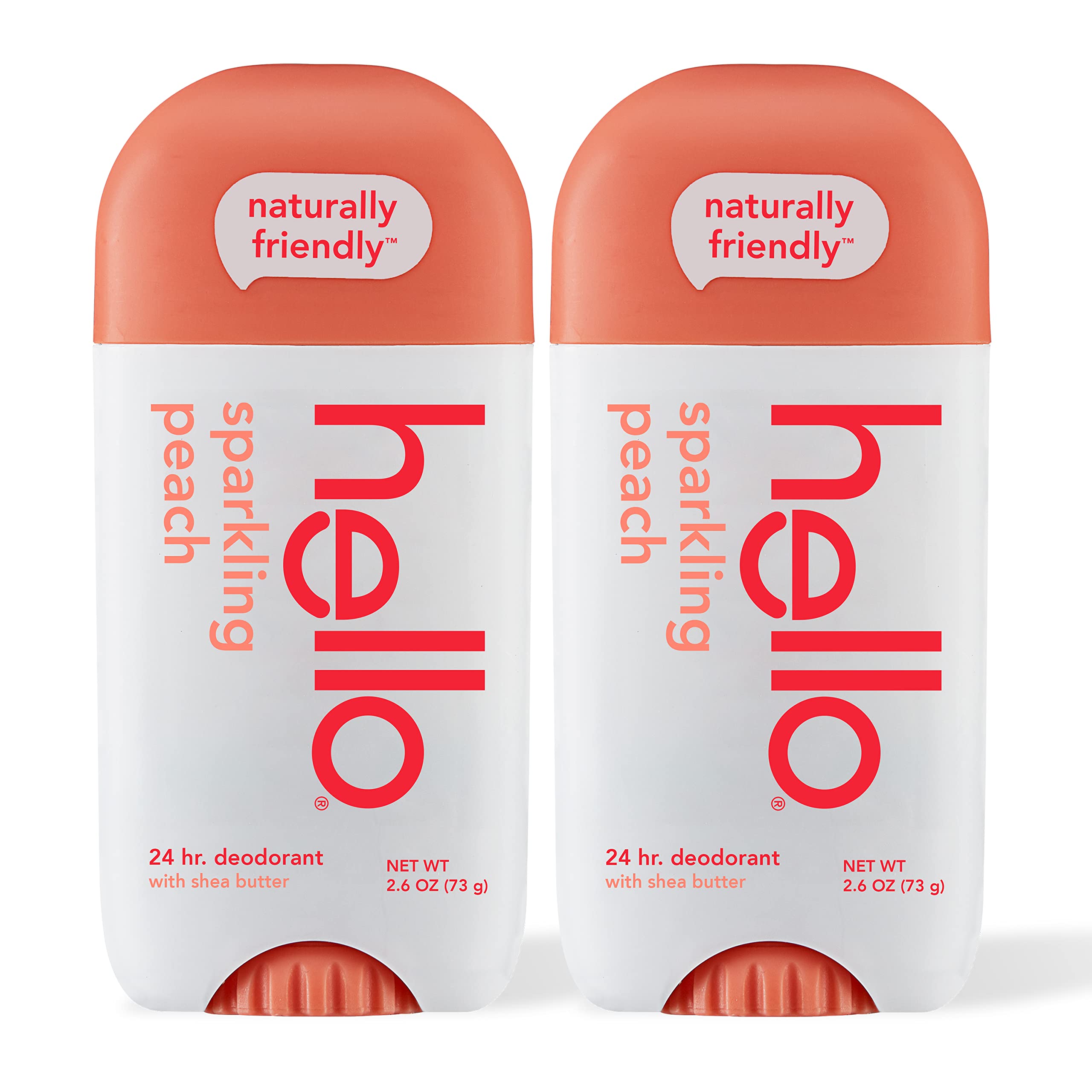 Desodorante Hello Peach, Sin Aluminio, 76 Ml, Para Mujeres Y Hombres, Paquete De 2 - Venta Internacional.