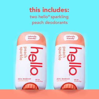 Foto 3 | Desodorante Hello Peach, Sin Aluminio, 76 Ml, Para Mujeres Y Hombres, Paquete De 2 - Venta Internacional.