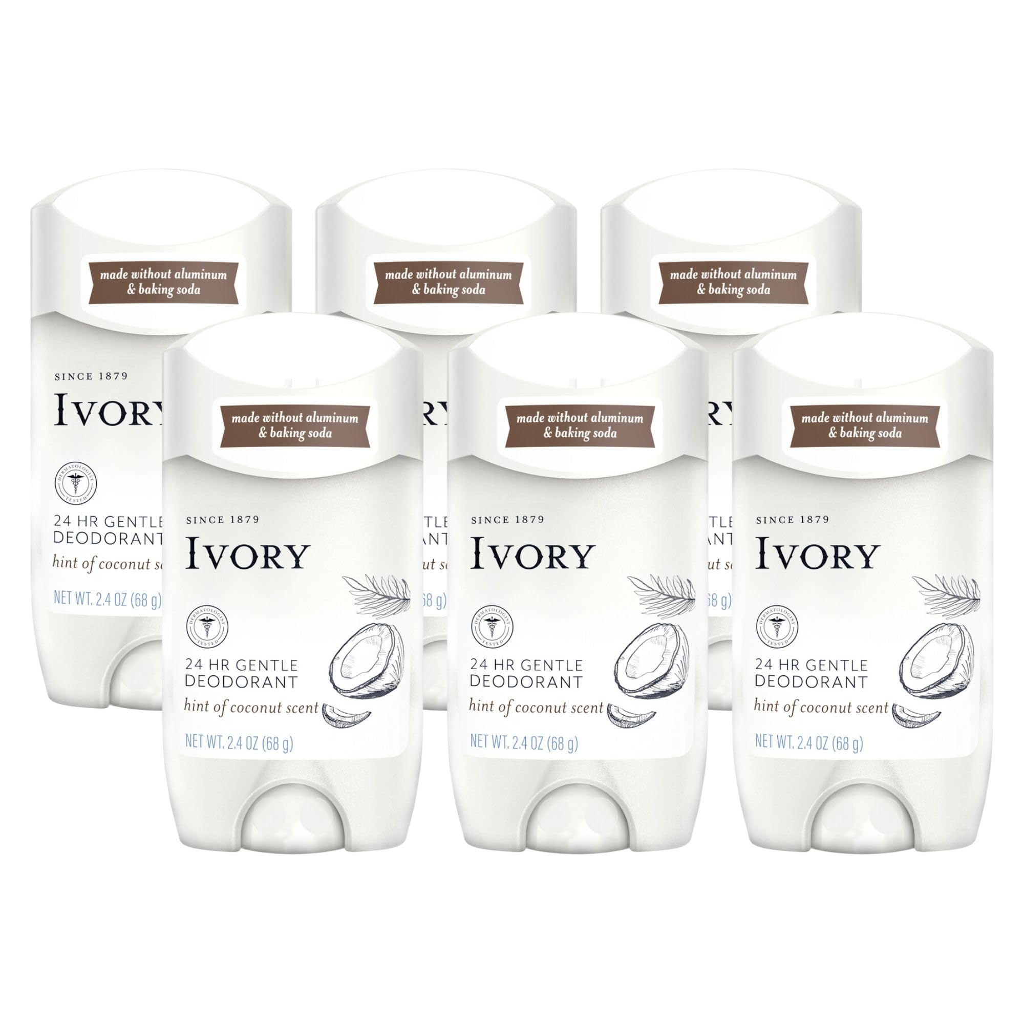 Foto 1 | Desodorante Ivory Marfil Sin Aluminio 70 Ml 6 Unidades - Venta Internacional
