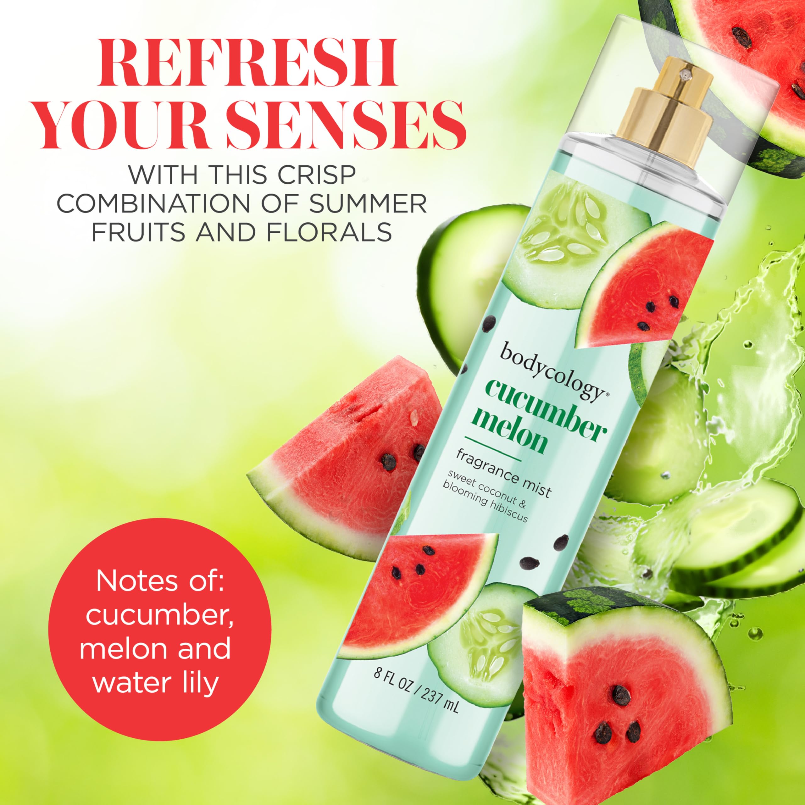 Foto 3 pulgar | Body Mist Bodycology Pepino Melon 237 ml para Mujer - Venta Internacional