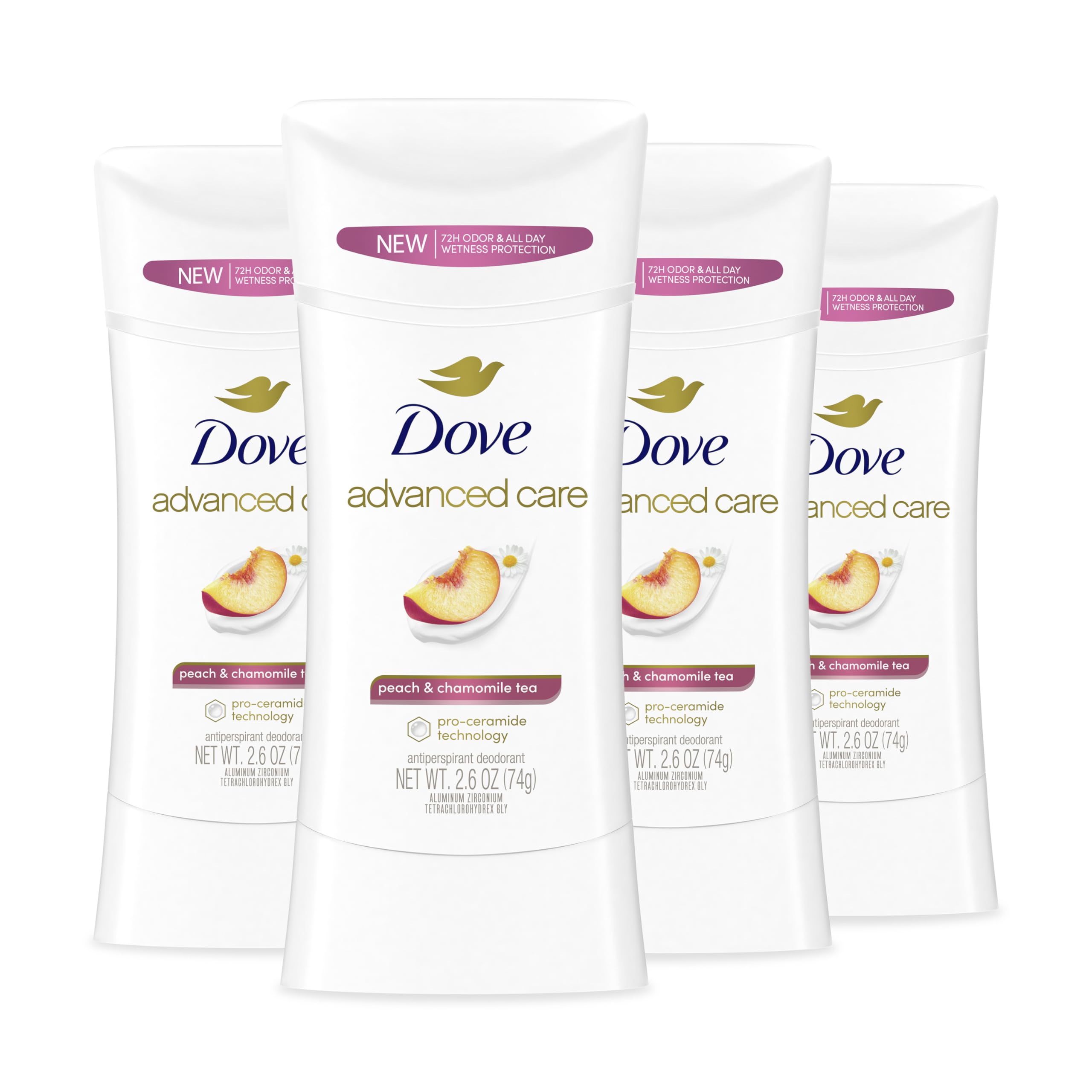 Foto 2 pulgar | Desodorante Antitranspirante en Barra Dove Advanced Care Peach 4 Piezas - Venta Internacional