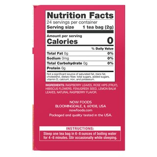 Foto 2 | Righteous Raspberry De Tea Now Foods Para Mujer, 24 Unidades - Venta Internacional.