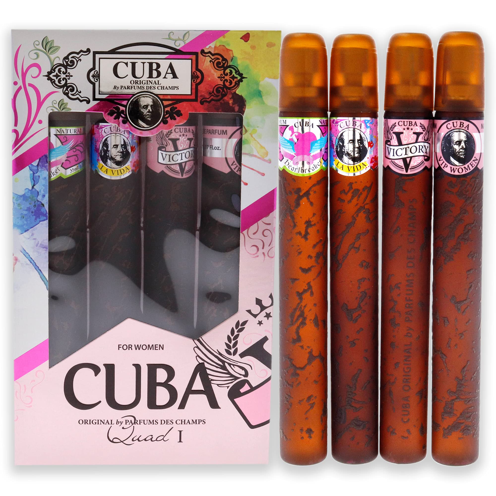 Foto 2 pulgar | Set De Perfumes Cuba Quad I Heartbreak La Vida Victory Vip 35 Ml - Venta Internacional.
