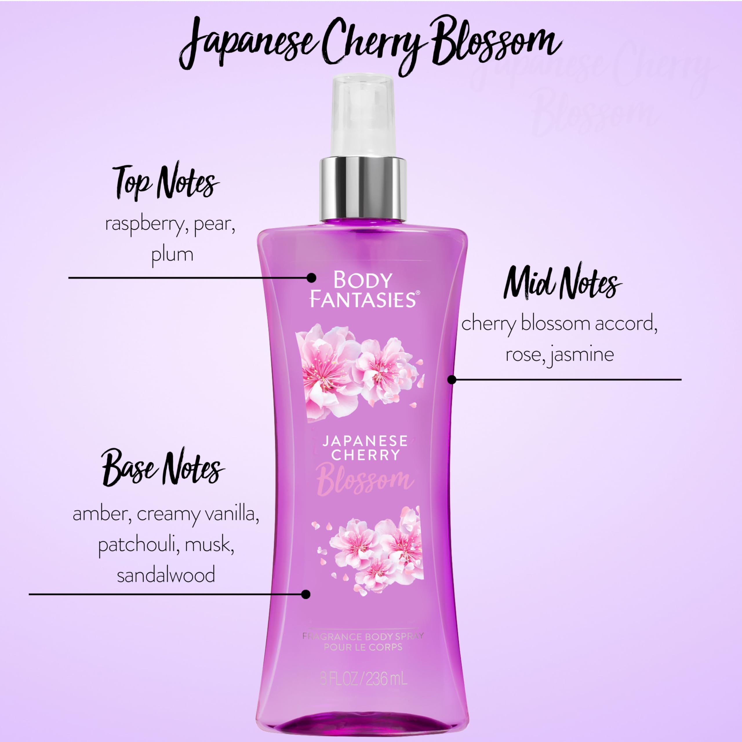 Foto 3 pulgar | Perfume Corporal Body Fantasies Japanese Cherry Blossom 24 - Venta Internacional.