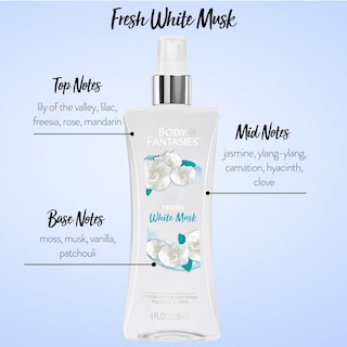 Foto 2 | Perfume Corporal Body Fantasies Fresh White Musk 236 Ml - Venta Internacional.
