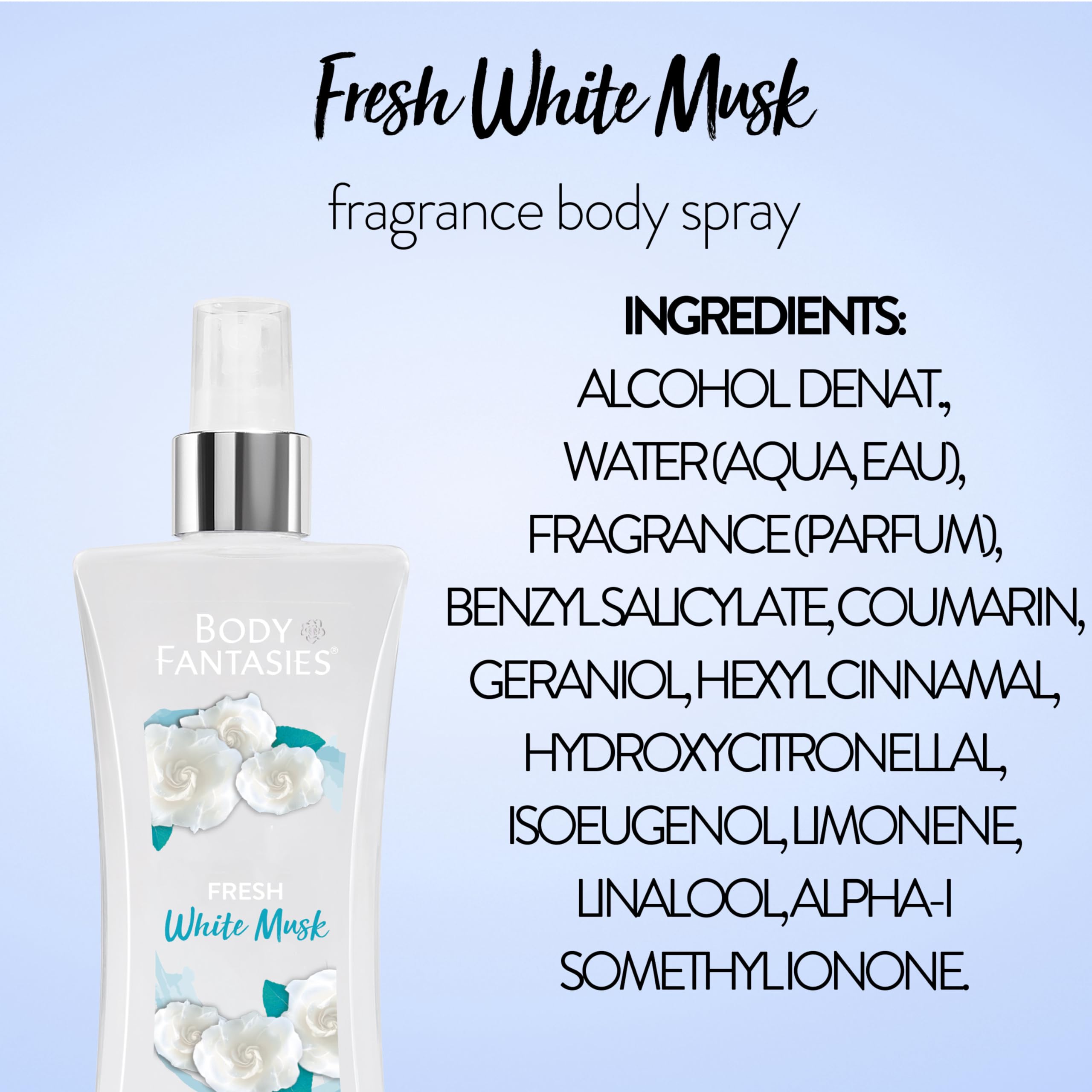 Foto 8 pulgar | Perfume Corporal Body Fantasies Fresh White Musk 236 Ml - Venta Internacional.