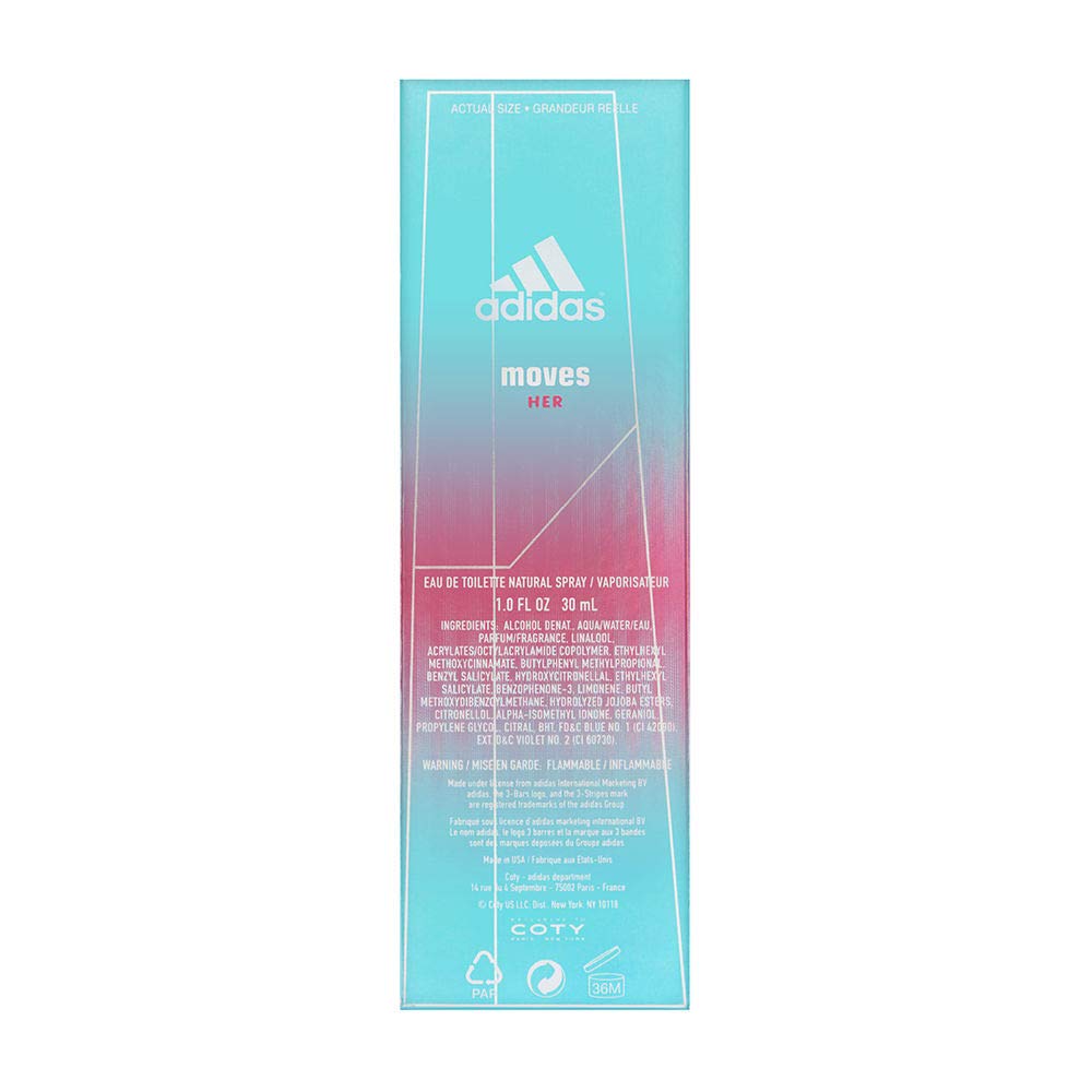 Foto 3 pulgar | Perfume Adidas Moves By Coty Eau De Toilette, 30 Ml, Para Mujer - Venta Internacional.