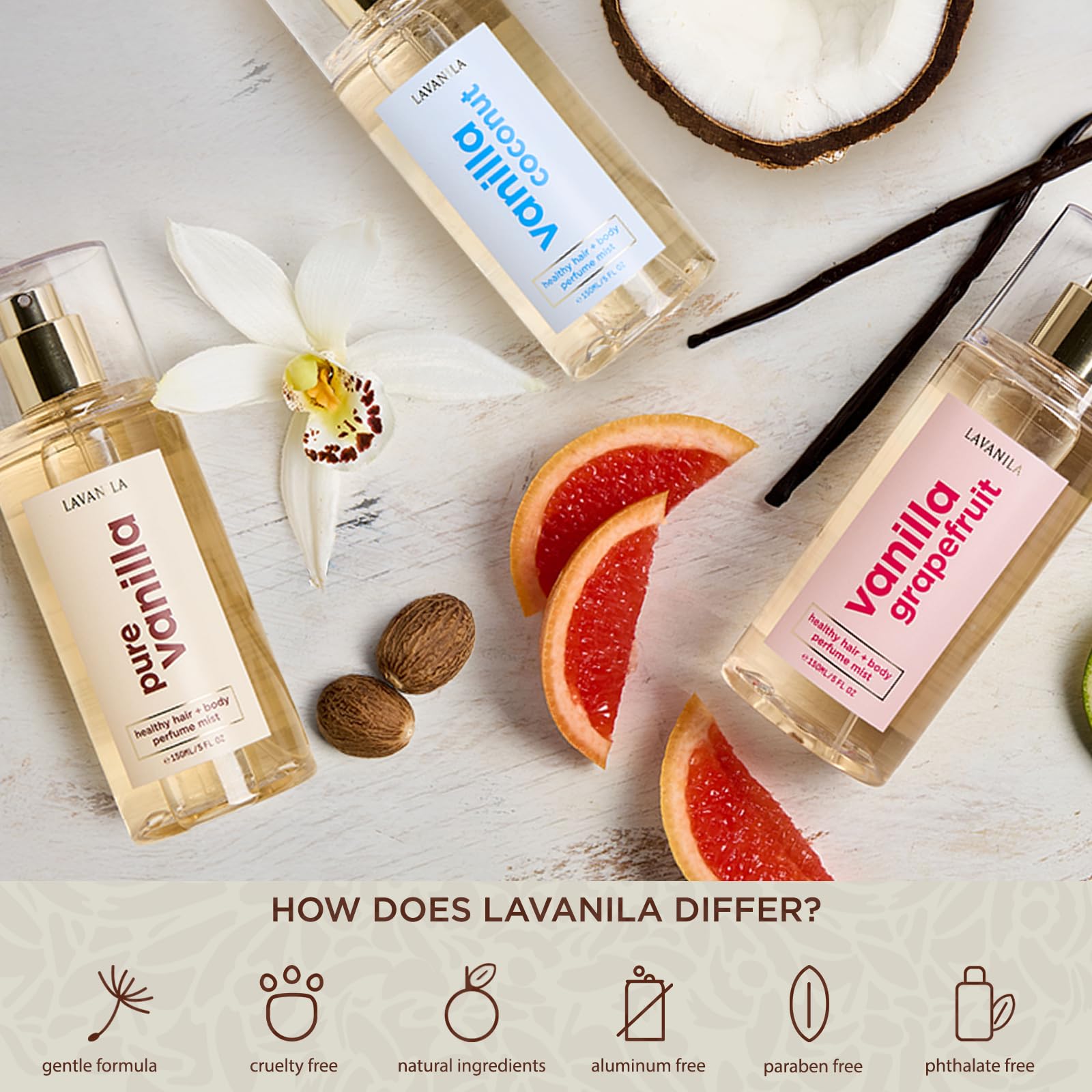 Foto 5 pulgar | Perfume Mist Lavanila, Vainilla Y Pomelo, 150 Ml, Para Cabello Y Cuerpo Sanos - Venta Internacional.