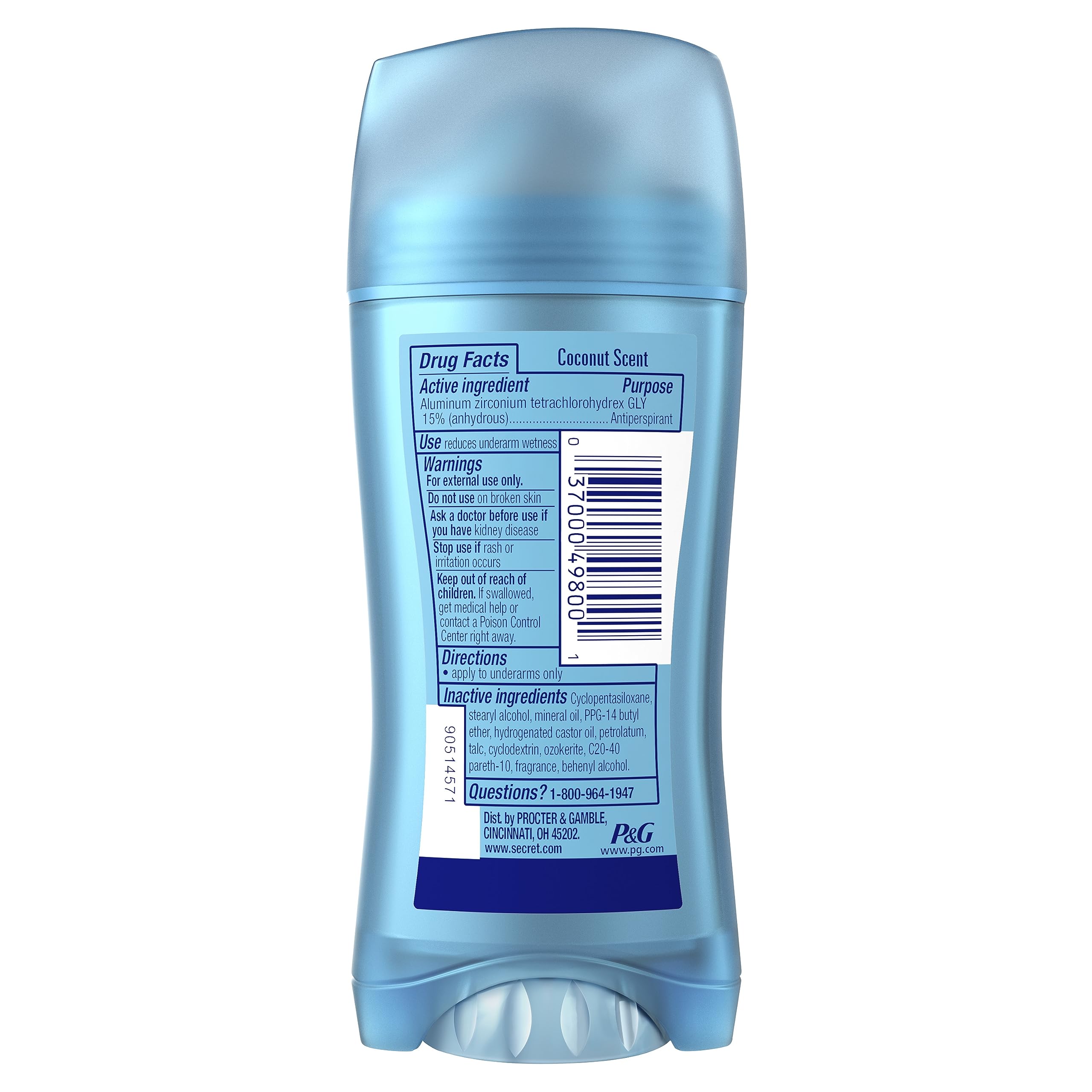 Foto 4 pulgar | Desodorante Antitranspirante Secret Invisible Solid Coconut 78 Ml - Venta Internacional.
