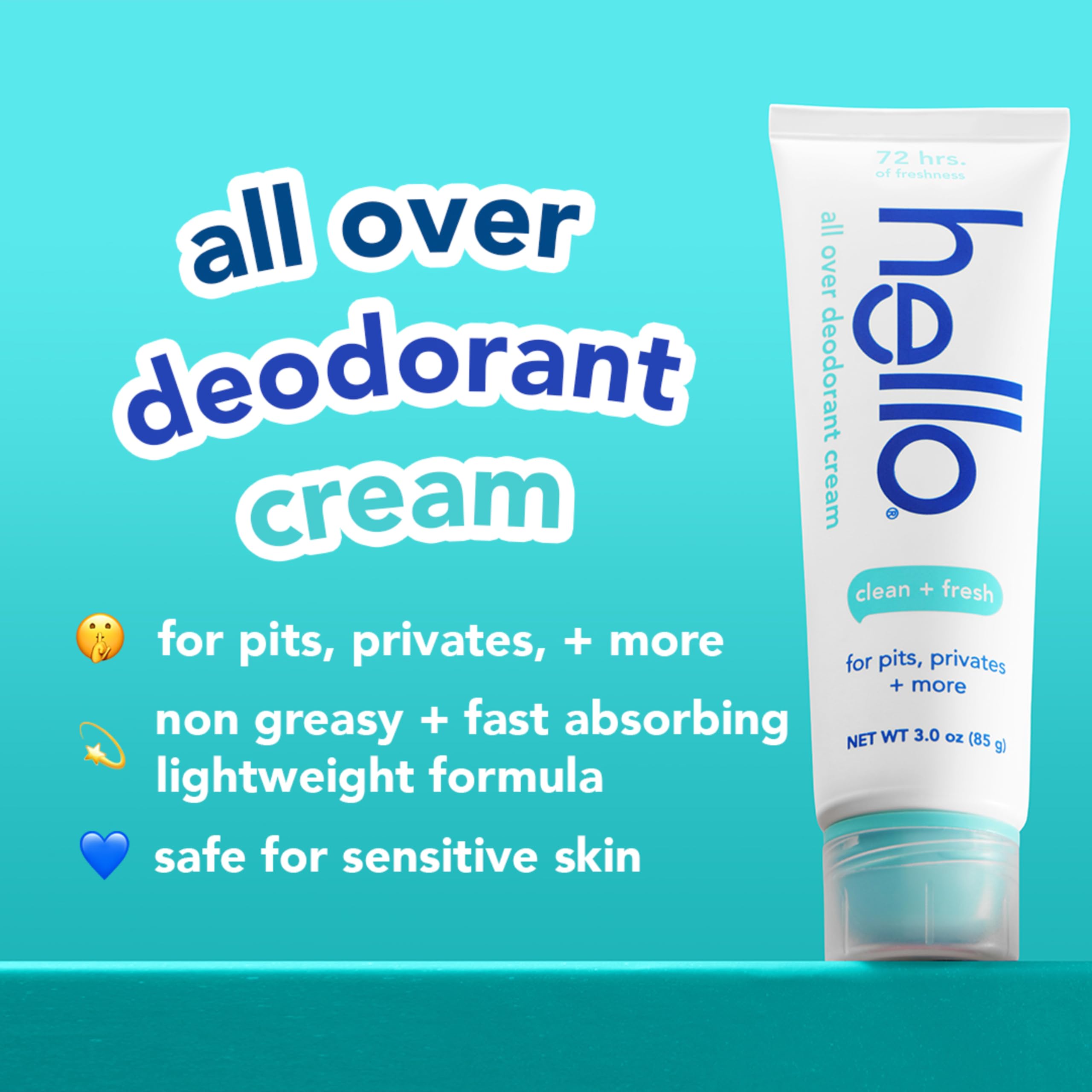 Foto 3 pulgar | Crema Desodorante Hello Clean & Fresh All Over, 90 Ml, Sin Aluminio - Venta Internacional.