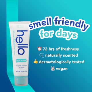Foto 4 | Crema Desodorante Hello Clean & Fresh All Over, 90 Ml, Sin Aluminio - Venta Internacional.