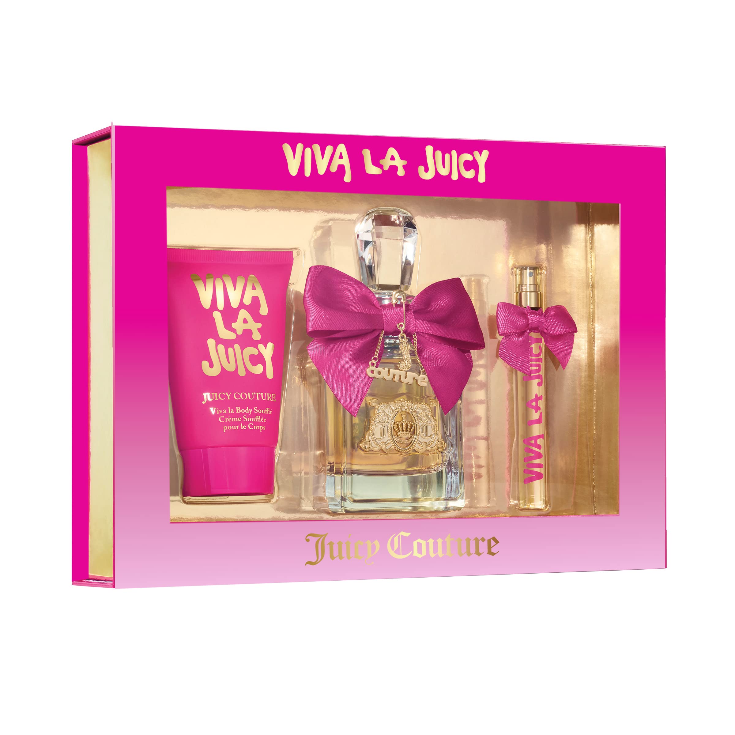 Foto 2 pulgar | Set De Regalo Juicy Couture De 3 Piezas Con Perfume A Rayas Para Mujer - Venta Internacional.